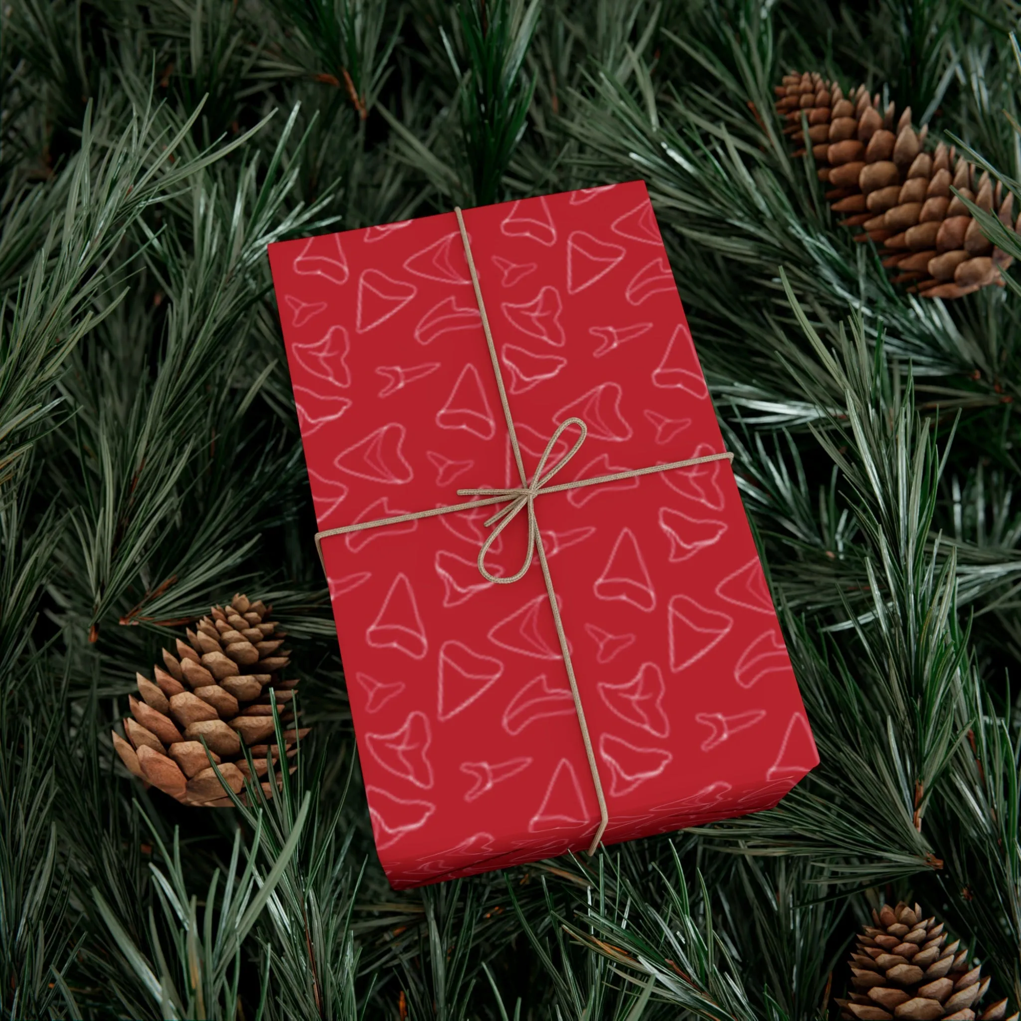 Shark Tooth Wrapping Paper - Red
