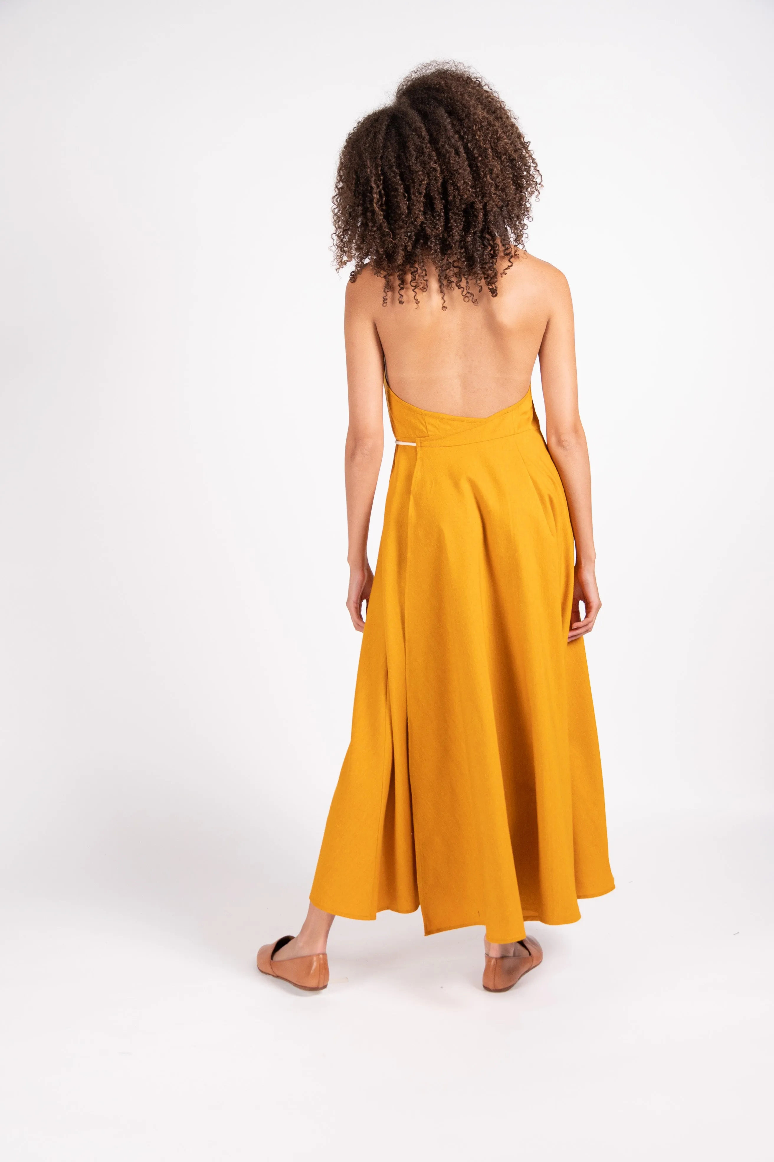 Shore dress in wild silk and wool