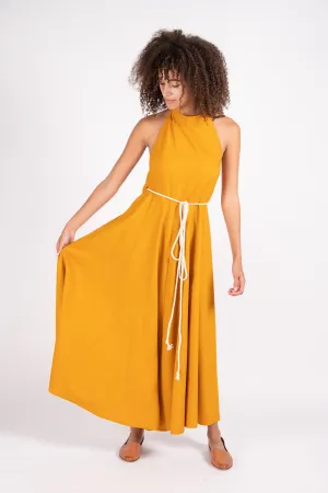 Shore dress in wild silk and wool