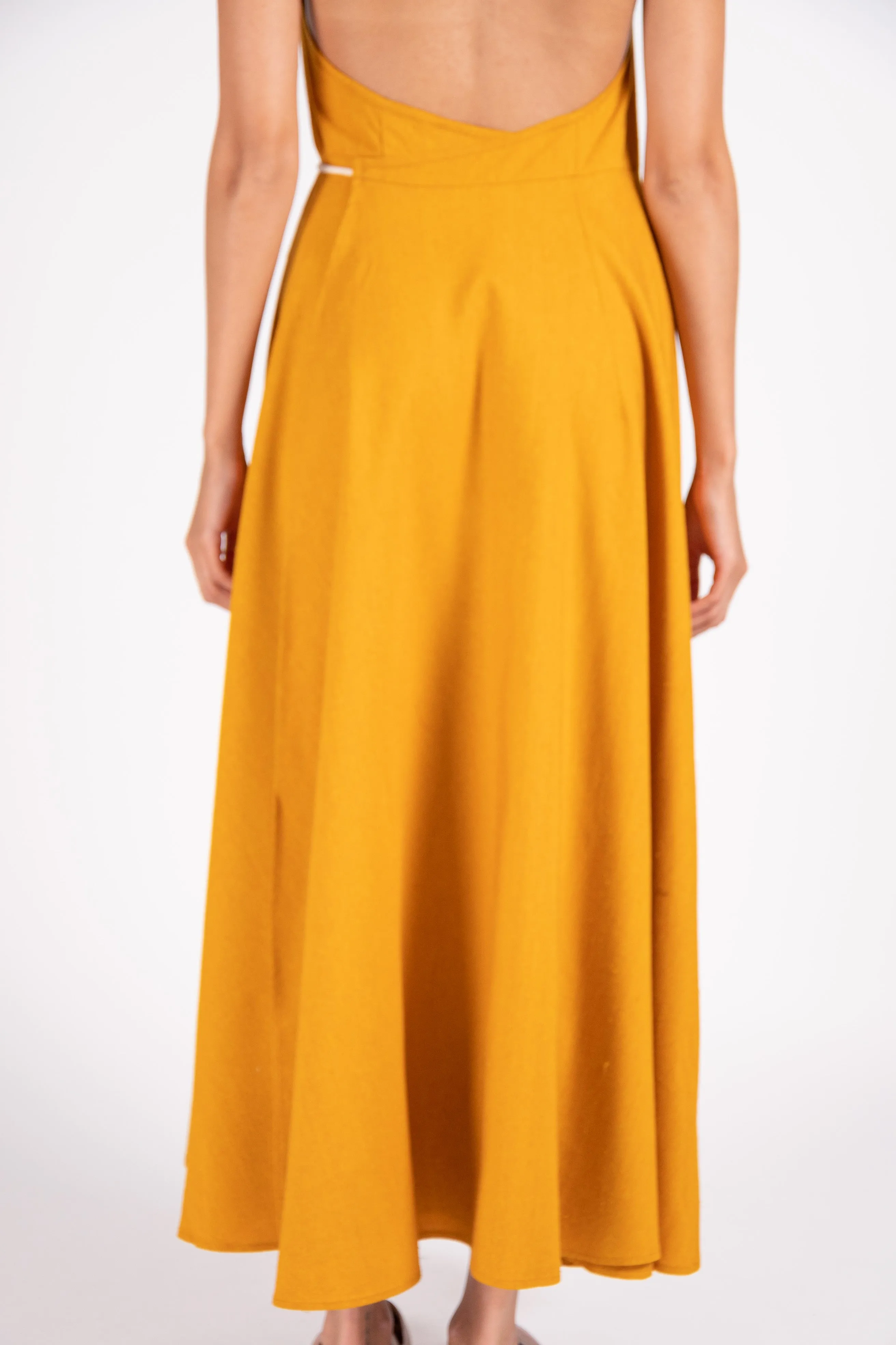 Shore dress in wild silk and wool