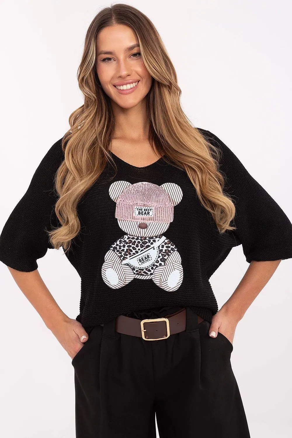 Short sleeve sweater model 206702 Italy Moda