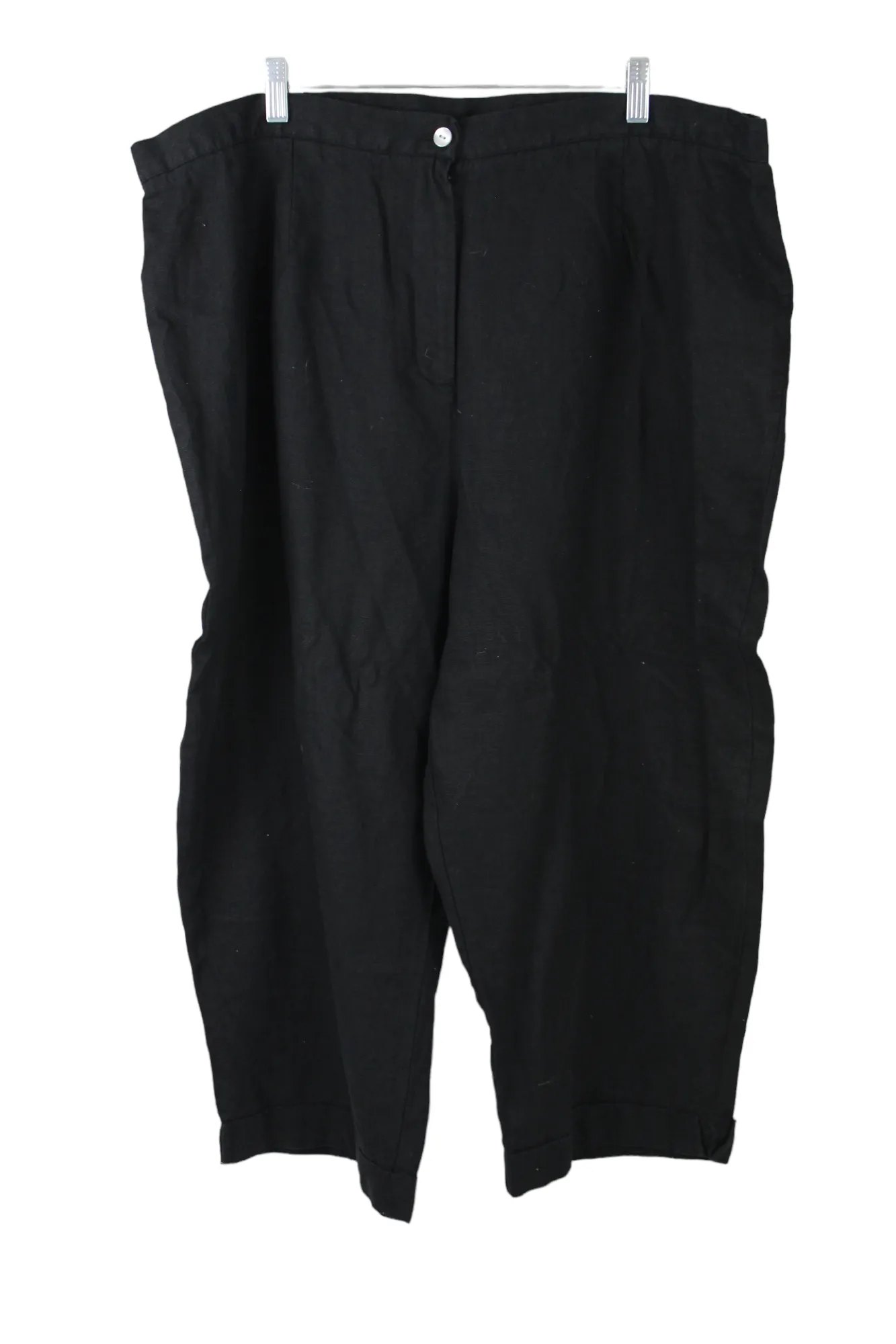 Silhouttes Black Linen Capri | 24W