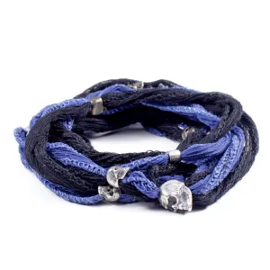 Silk & Skull Wrap Bracelet