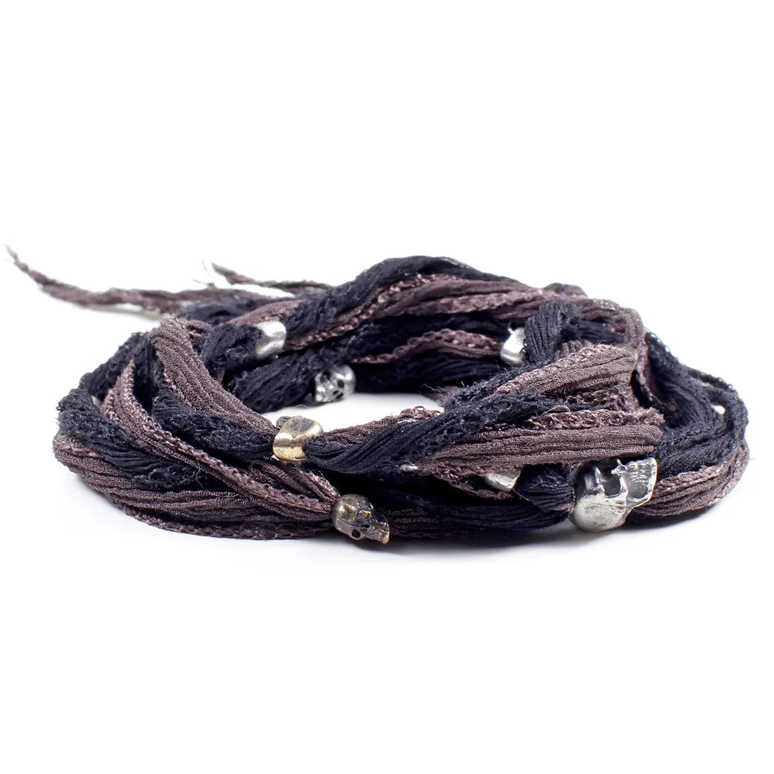 Silk & Skull Wrap Bracelet