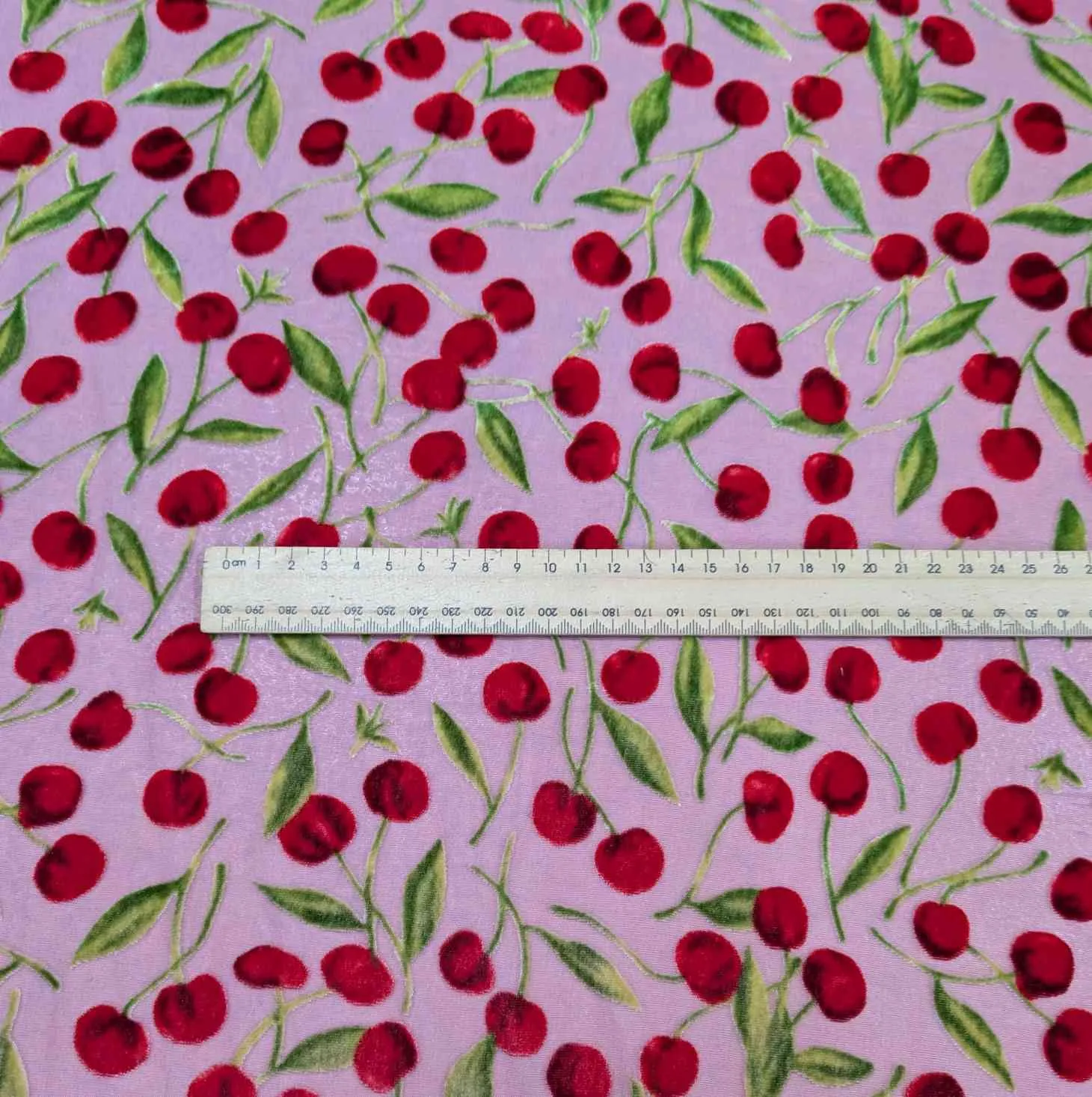 Silk Burnout Velvet, Cherries
