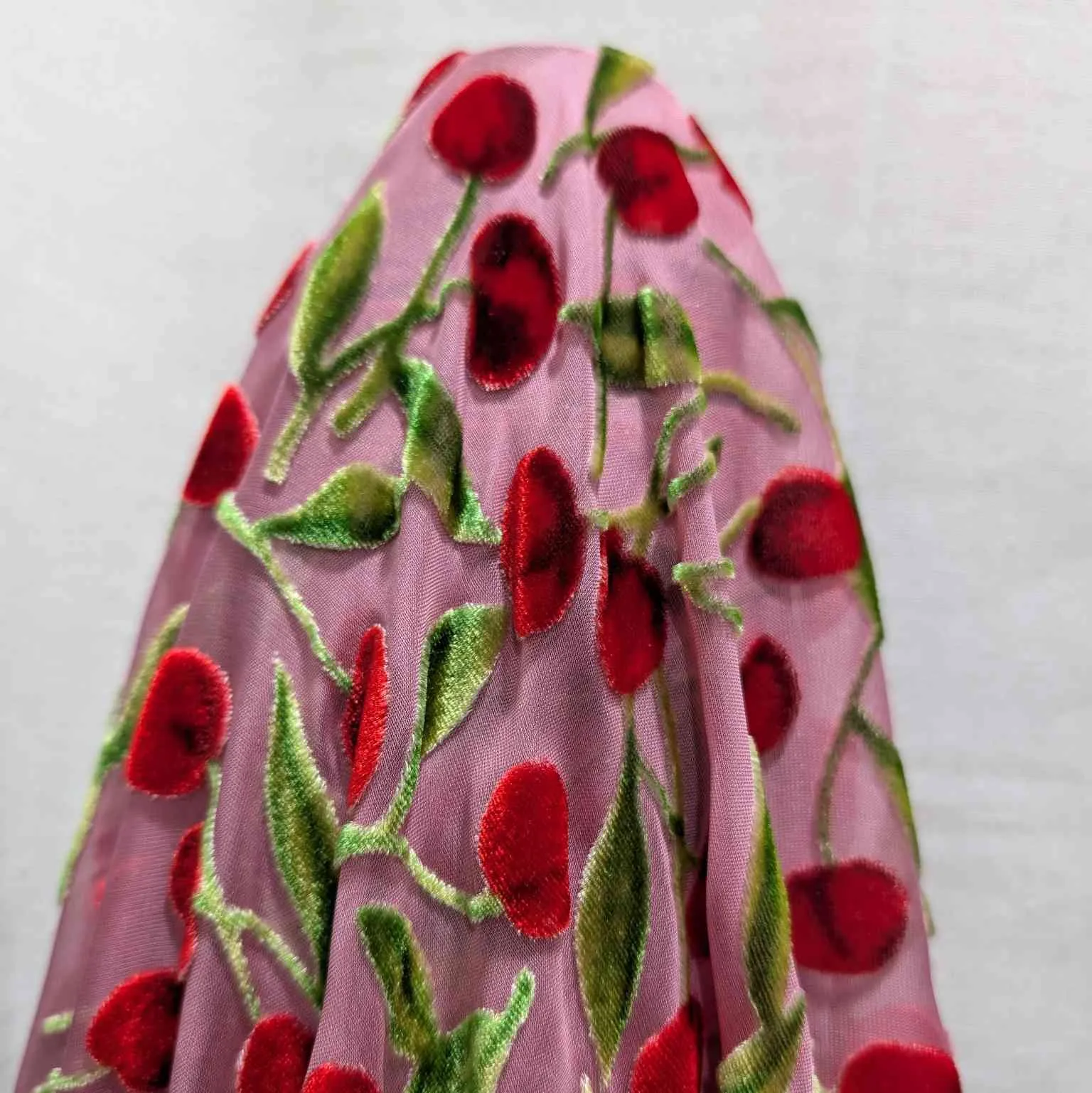 Silk Burnout Velvet, Cherries