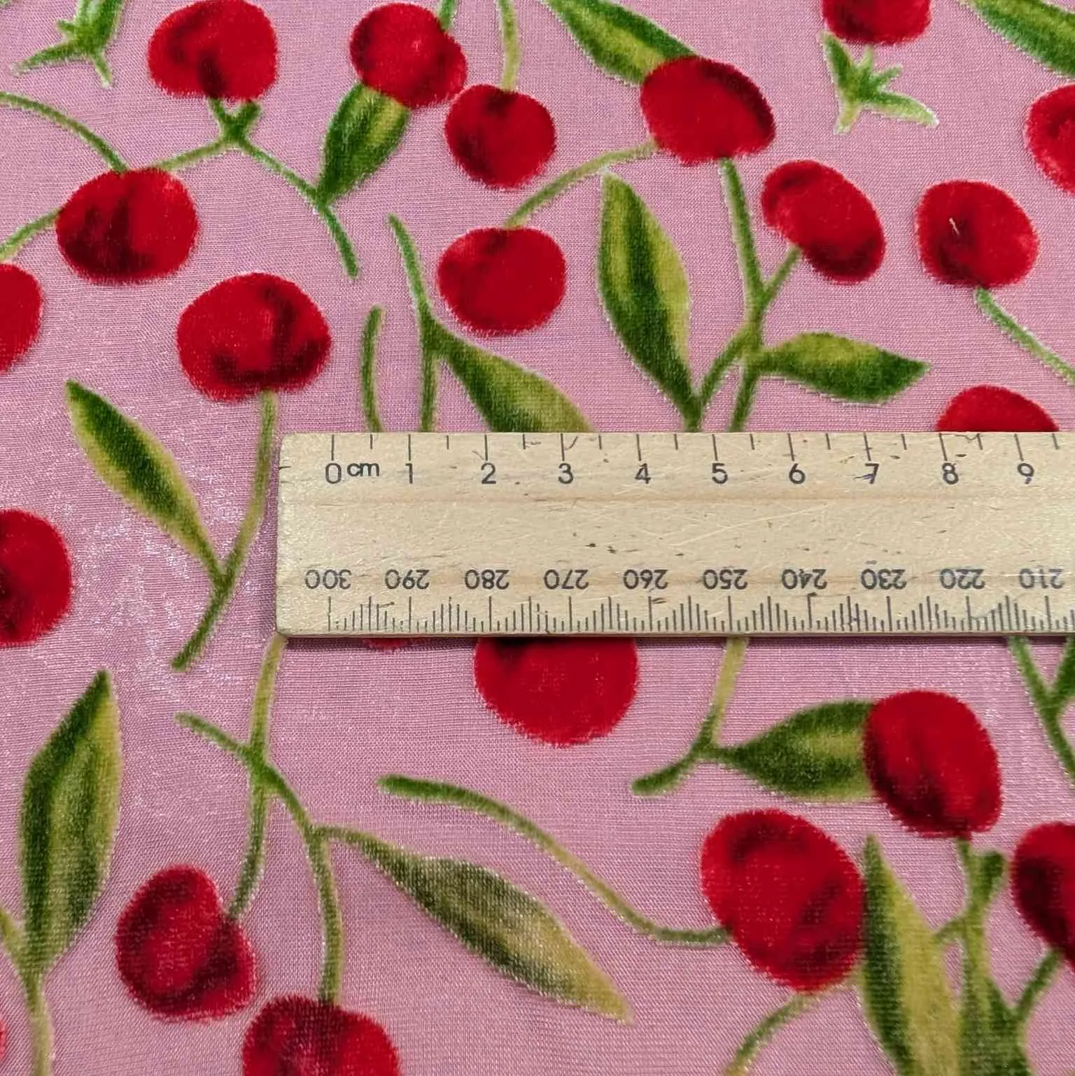 Silk Burnout Velvet, Cherries