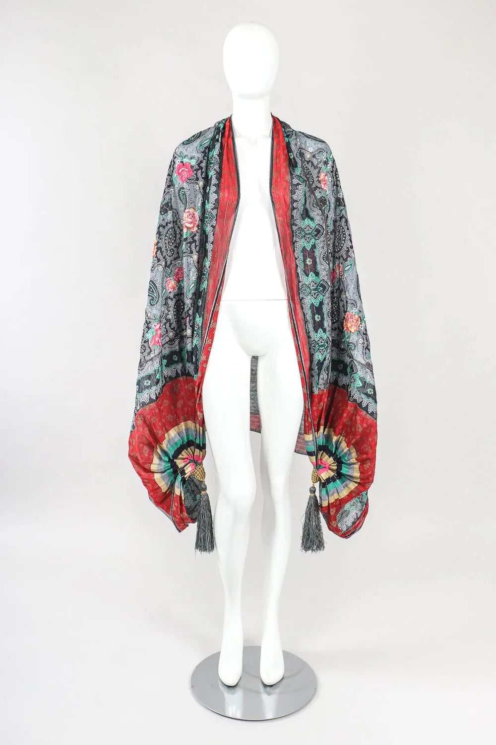 Silk Paisley Tassel Scarf Wrap