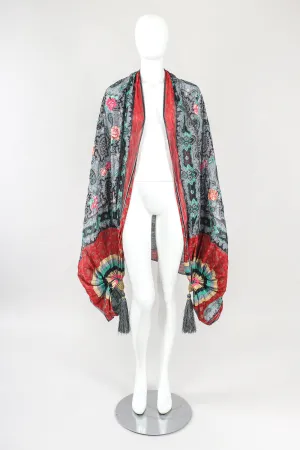 Silk Paisley Tassel Scarf Wrap