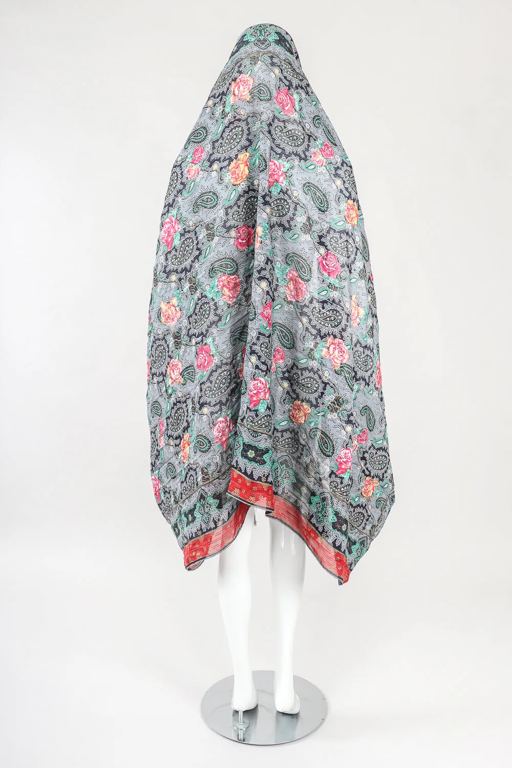 Silk Paisley Tassel Scarf Wrap