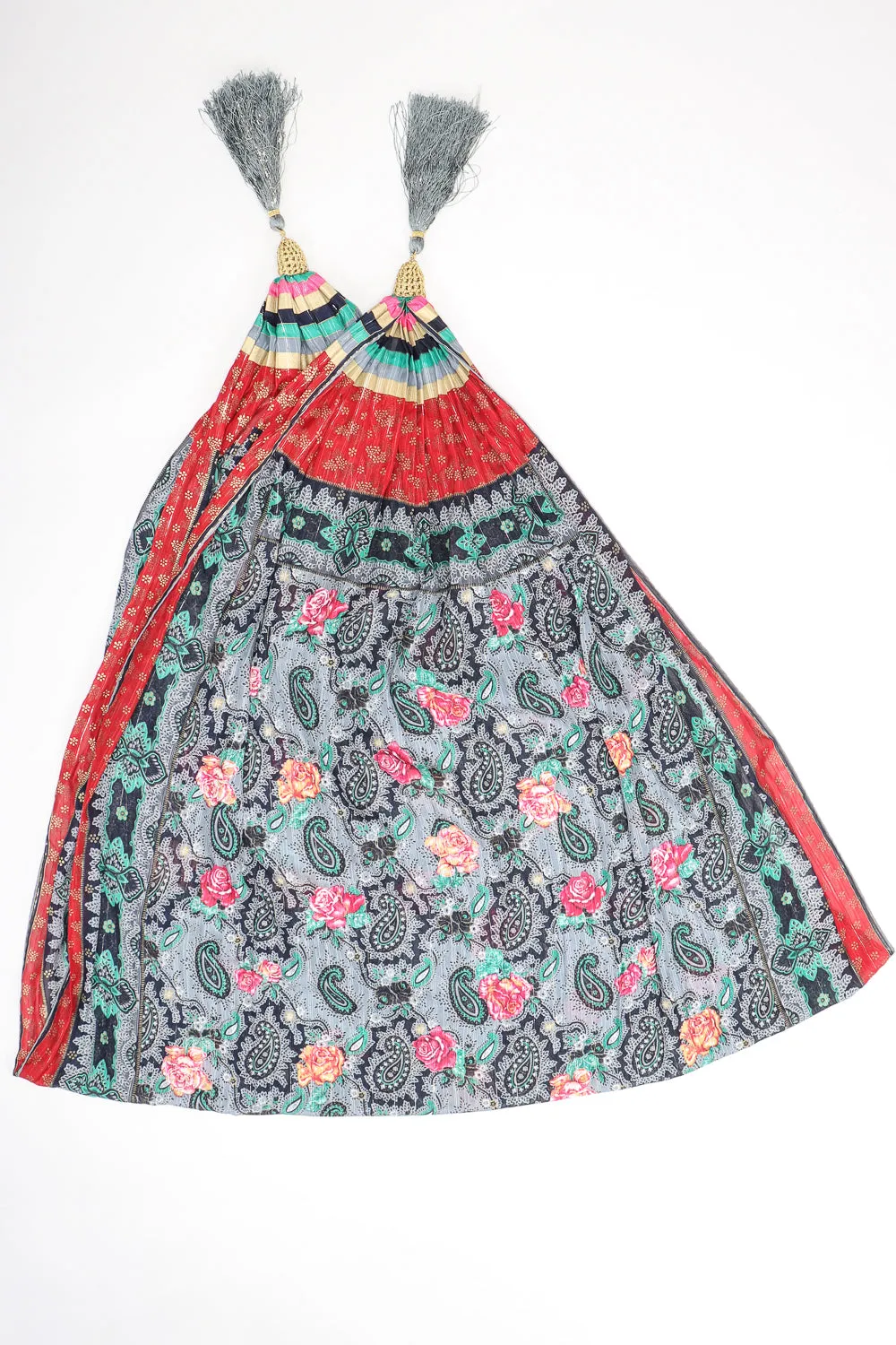 Silk Paisley Tassel Scarf Wrap