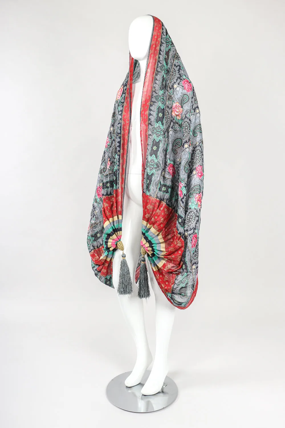 Silk Paisley Tassel Scarf Wrap