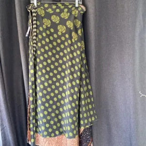 Silk sari wrap skirt