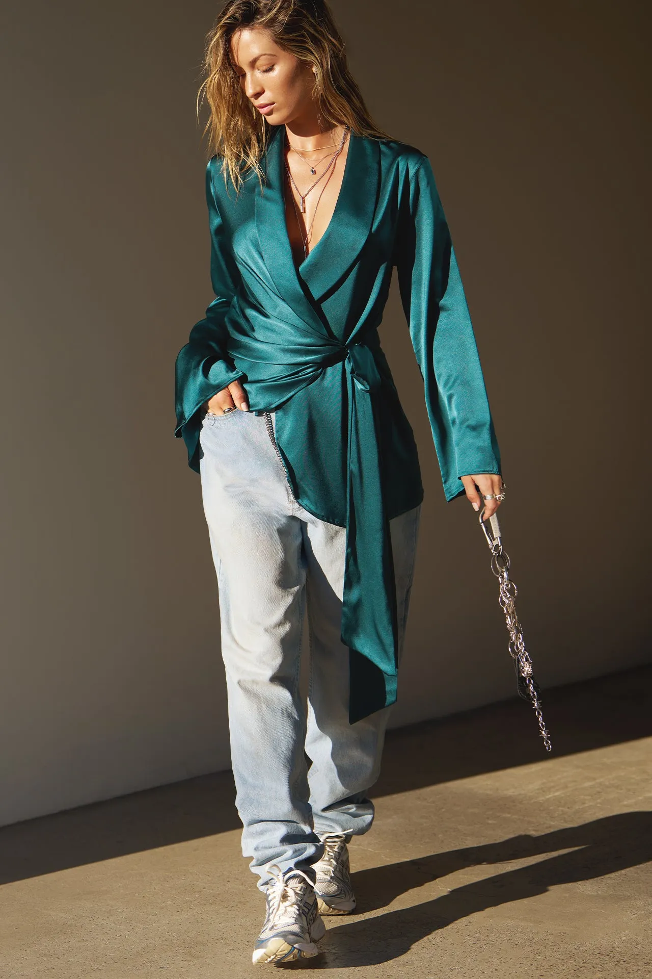 Silk Wrap Blazer