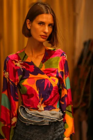 SILK WRAP TOP AURELIA COLORFUL LADY