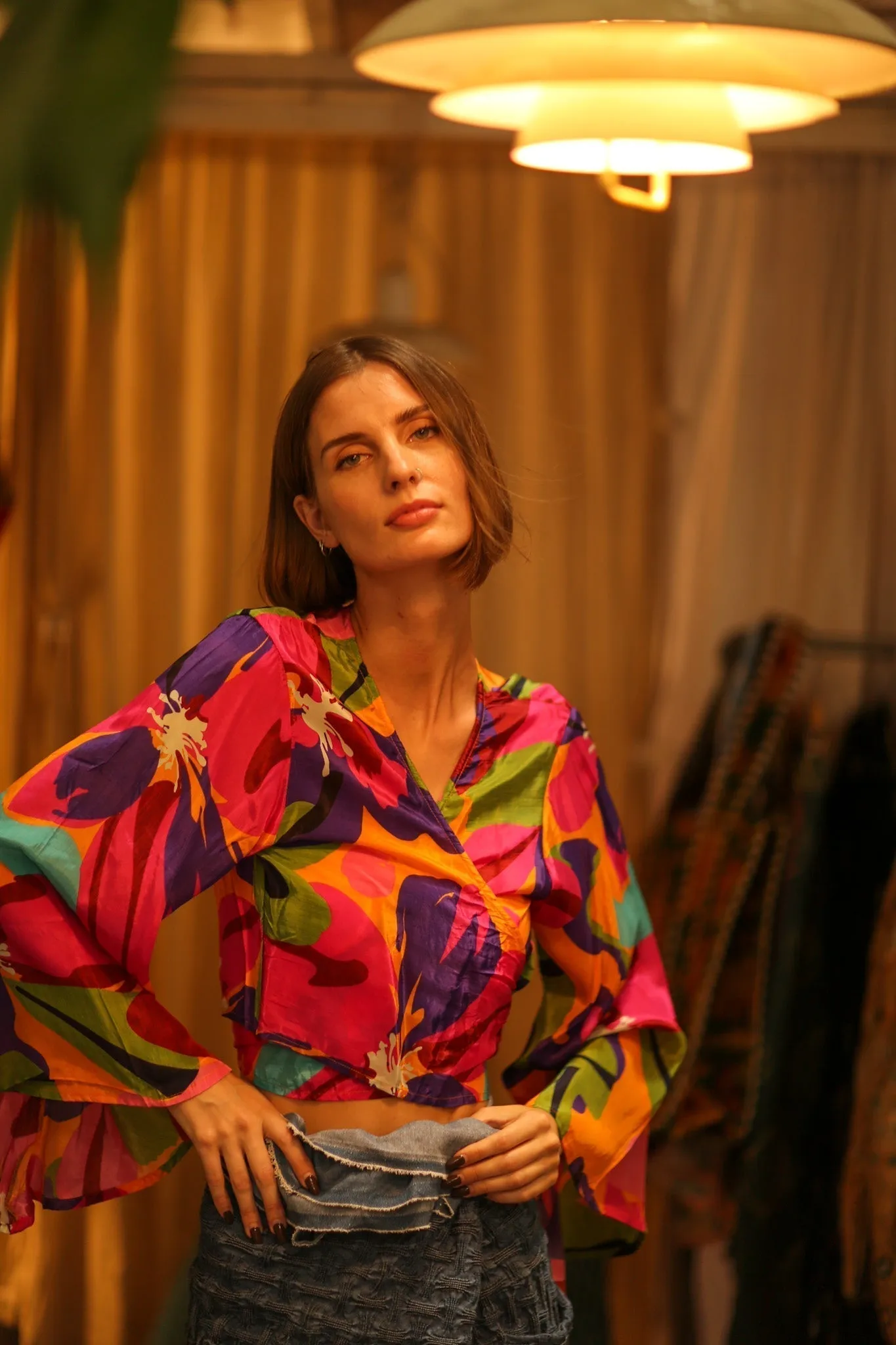 SILK WRAP TOP AURELIA COLORFUL LADY