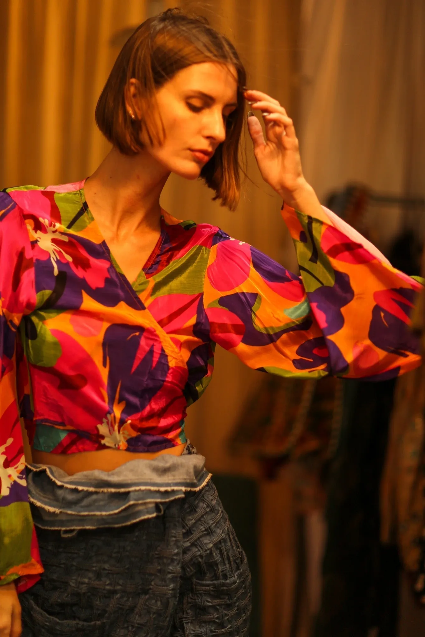 SILK WRAP TOP AURELIA COLORFUL LADY