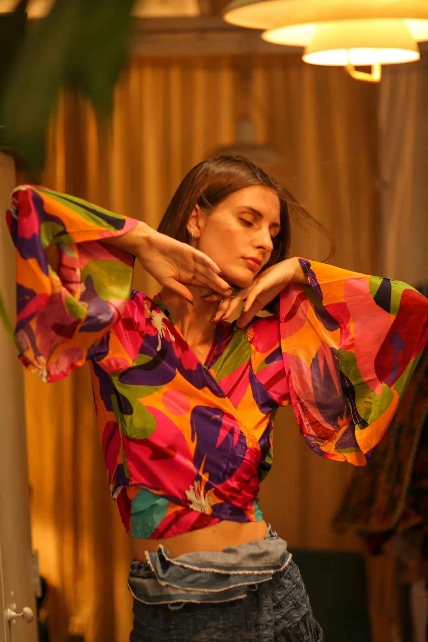 SILK WRAP TOP AURELIA COLORFUL LADY