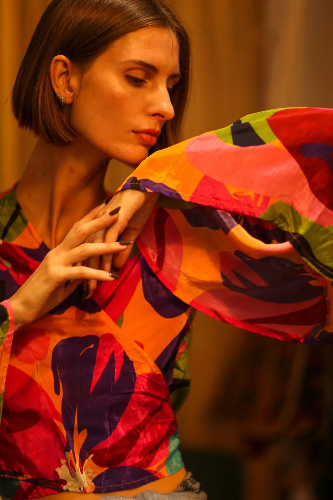 SILK WRAP TOP AURELIA COLORFUL LADY