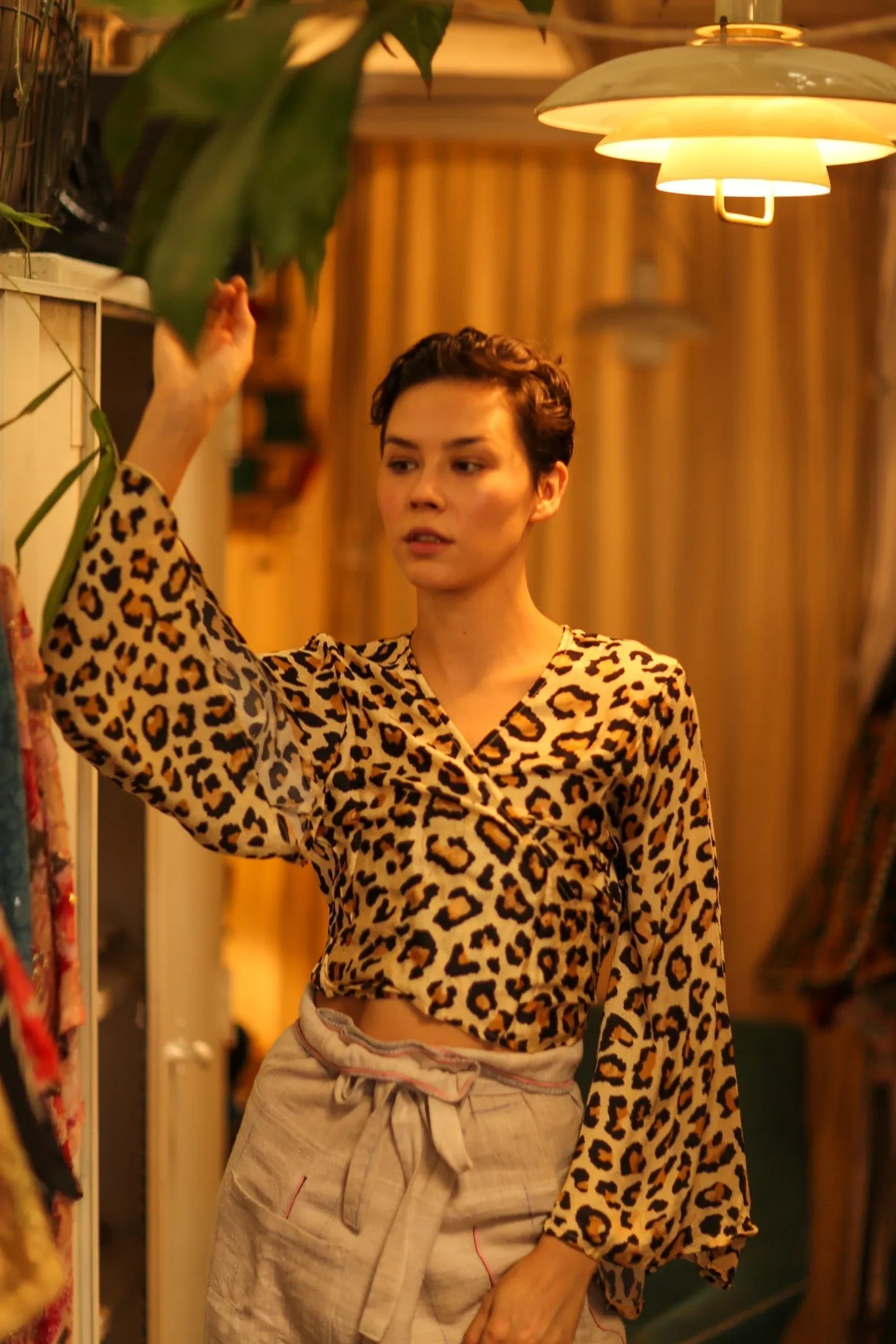 SILK WRAP TOP AURELIA LIGHT LEOPARD