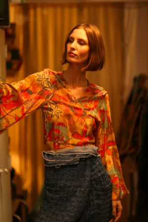 SILK WRAP TOP AURELIA LITTLE FLOWER