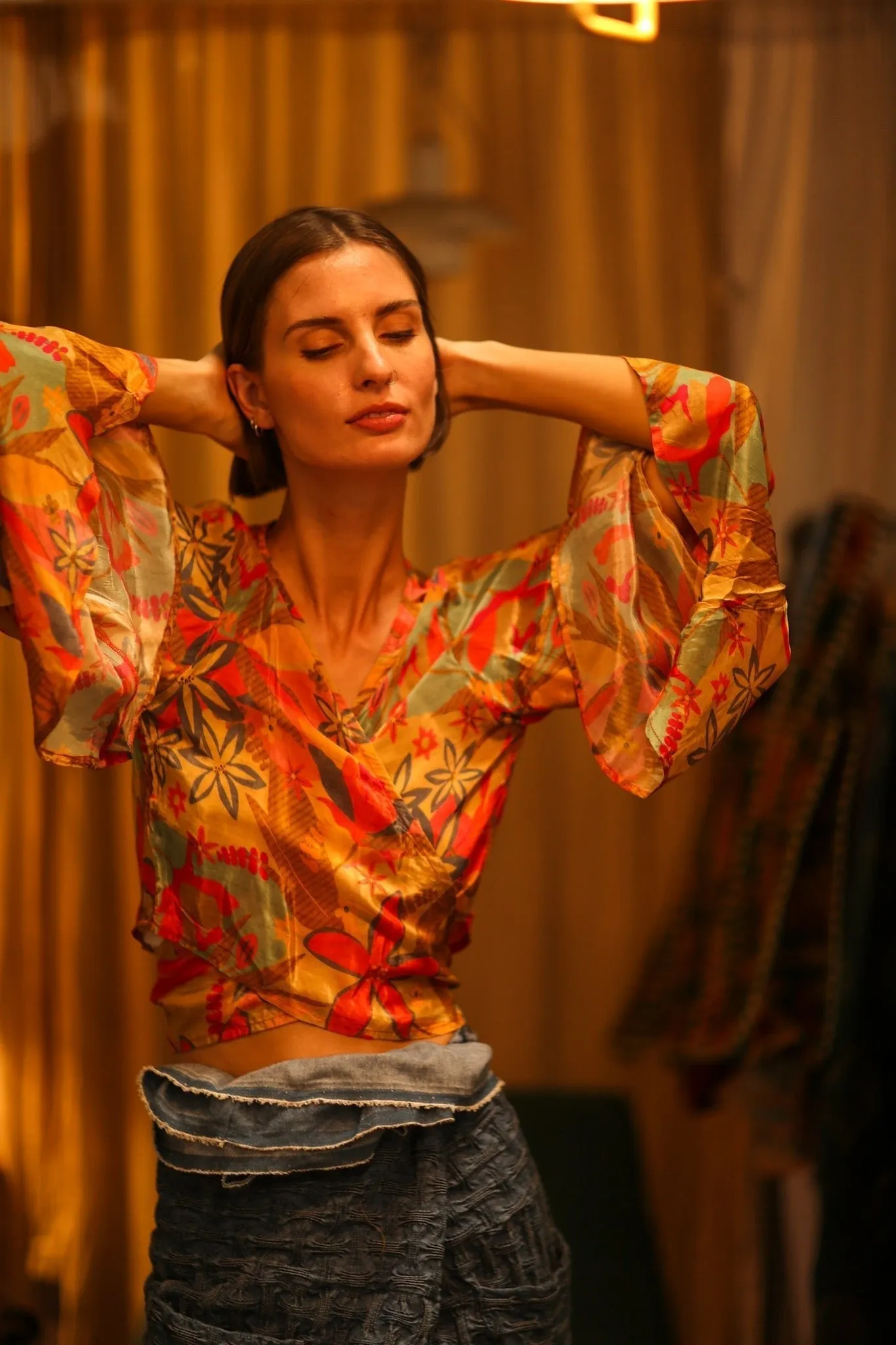 SILK WRAP TOP AURELIA LITTLE FLOWER