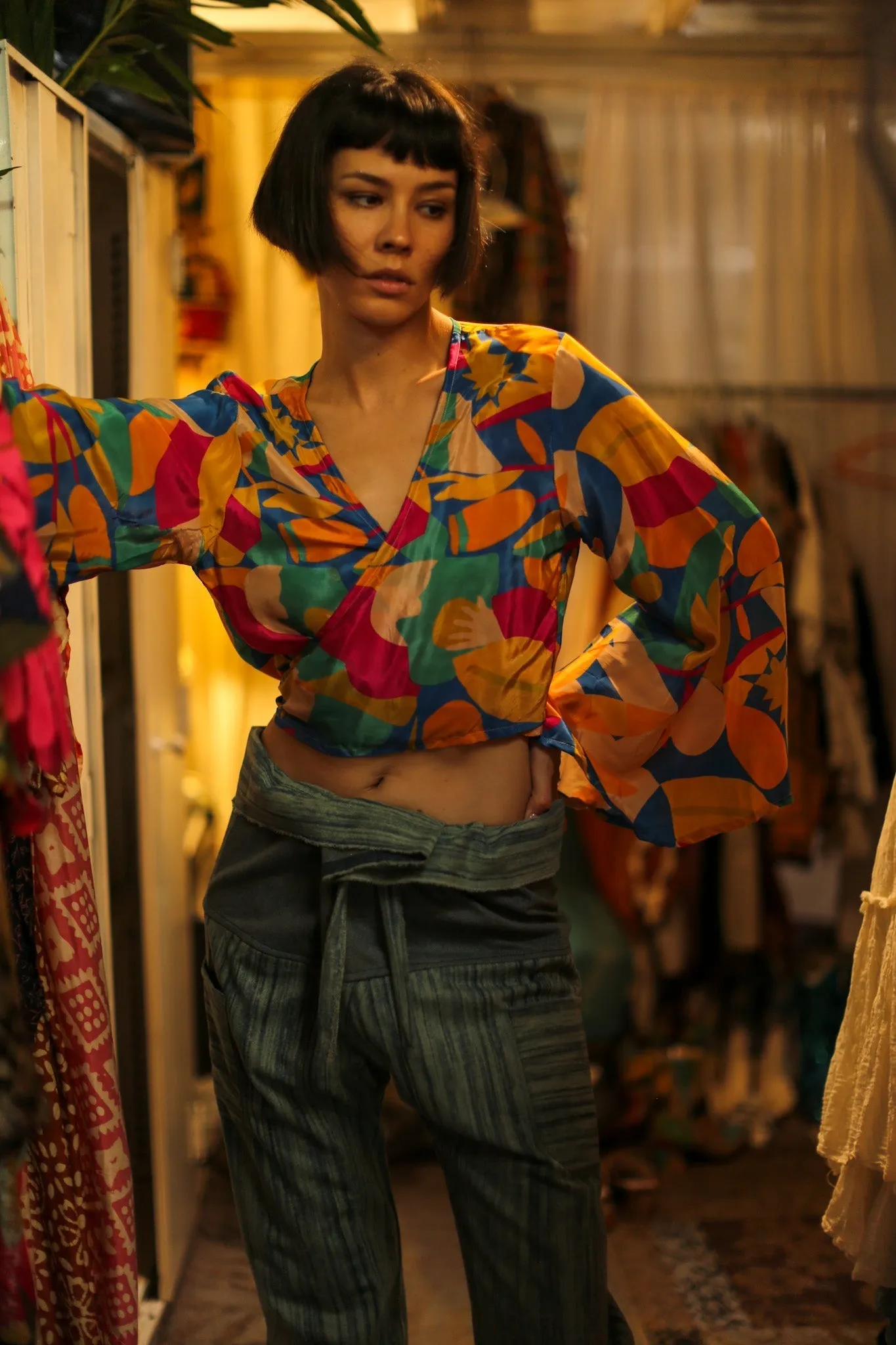 SILK WRAP TOP FRANCESCA