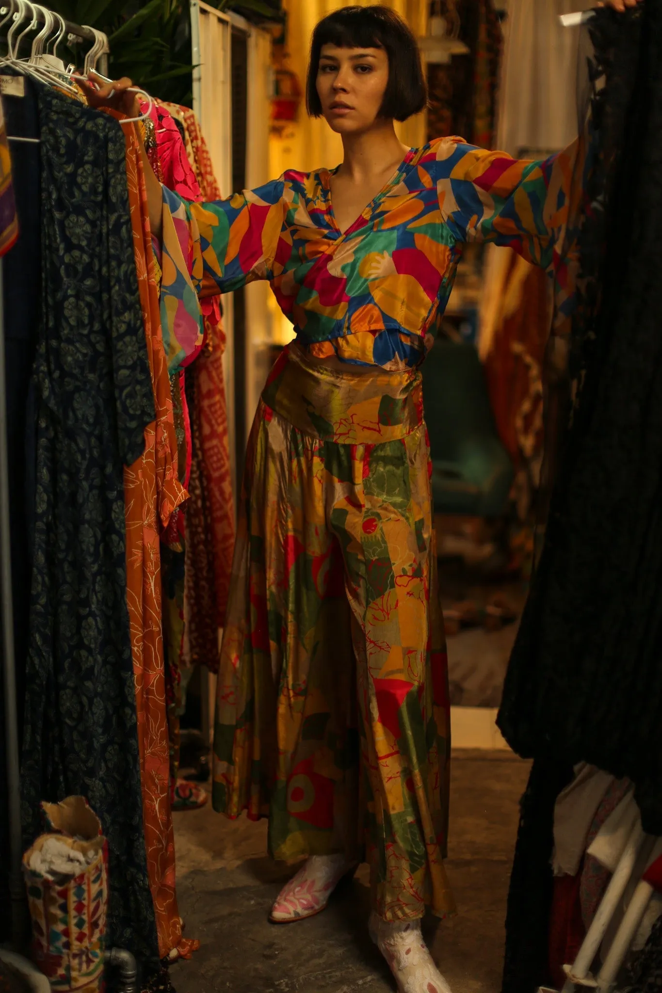SILK WRAP TOP FRANCESCA