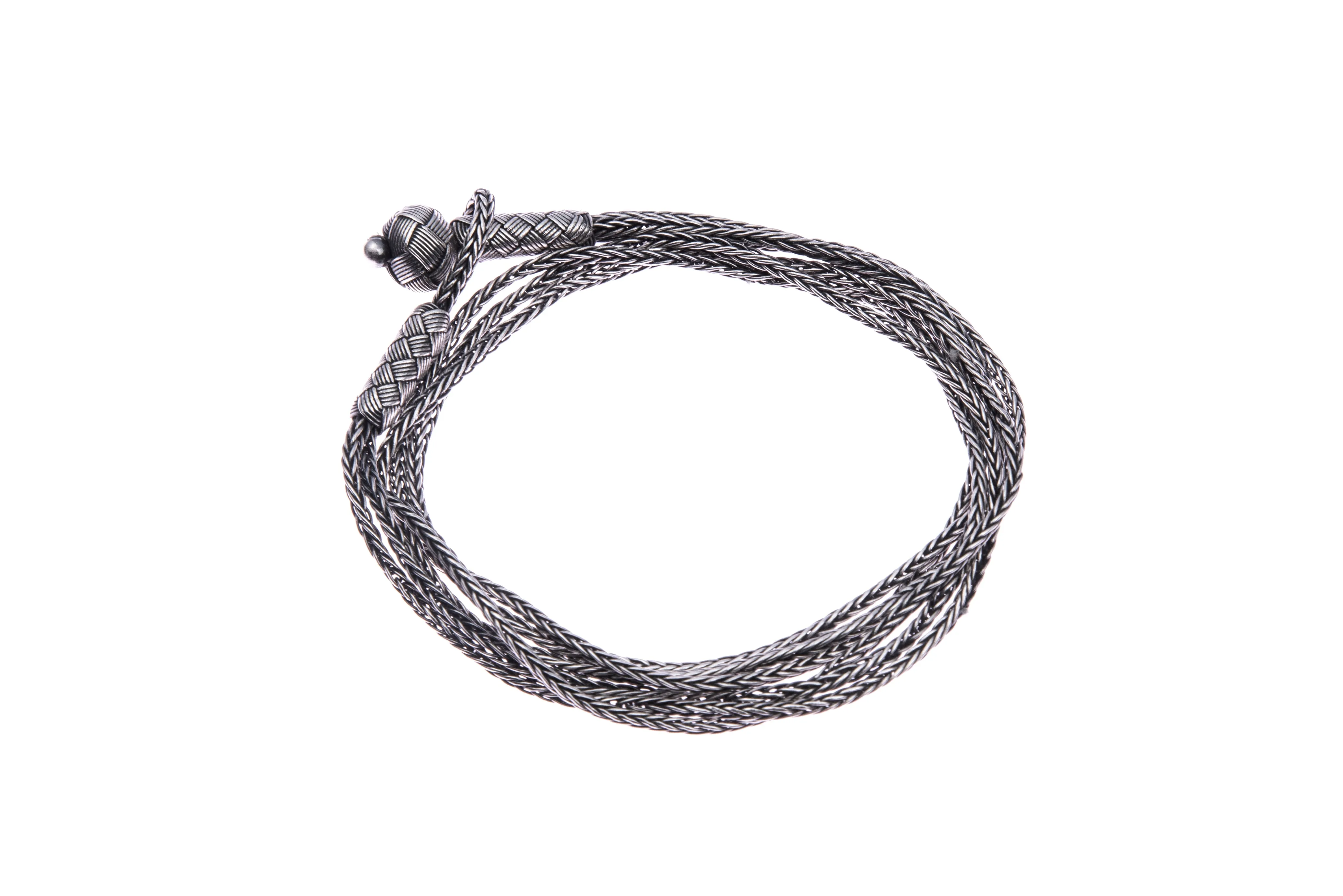 Silver Wrap-Around Bracelet (dark)