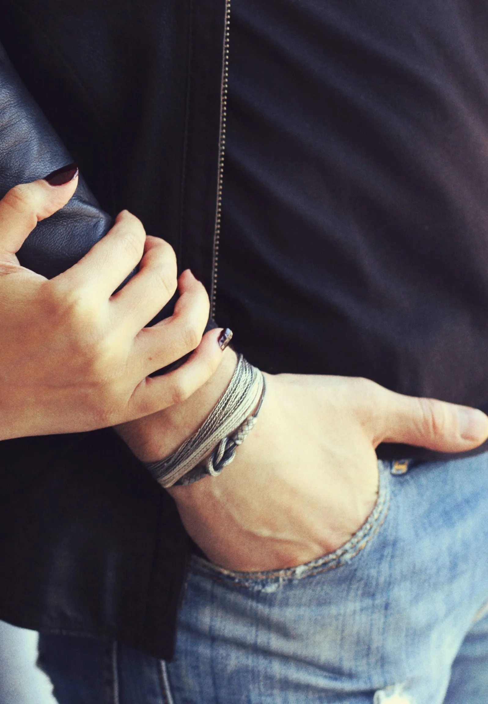 Silver Wrap-Around Bracelet (dark)
