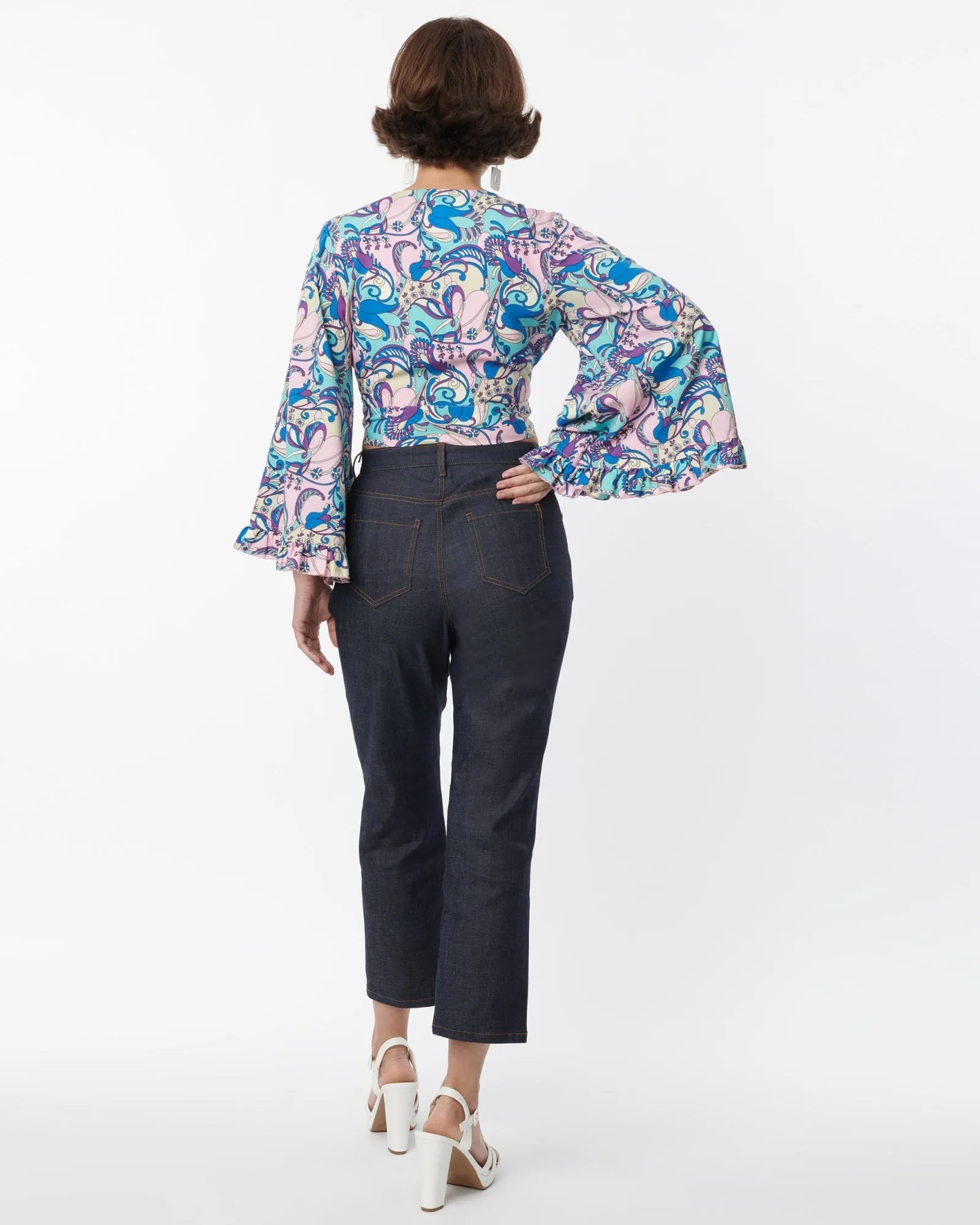 Smak Parlour Dark Denim Notched Capri Jeans | Blue, Black