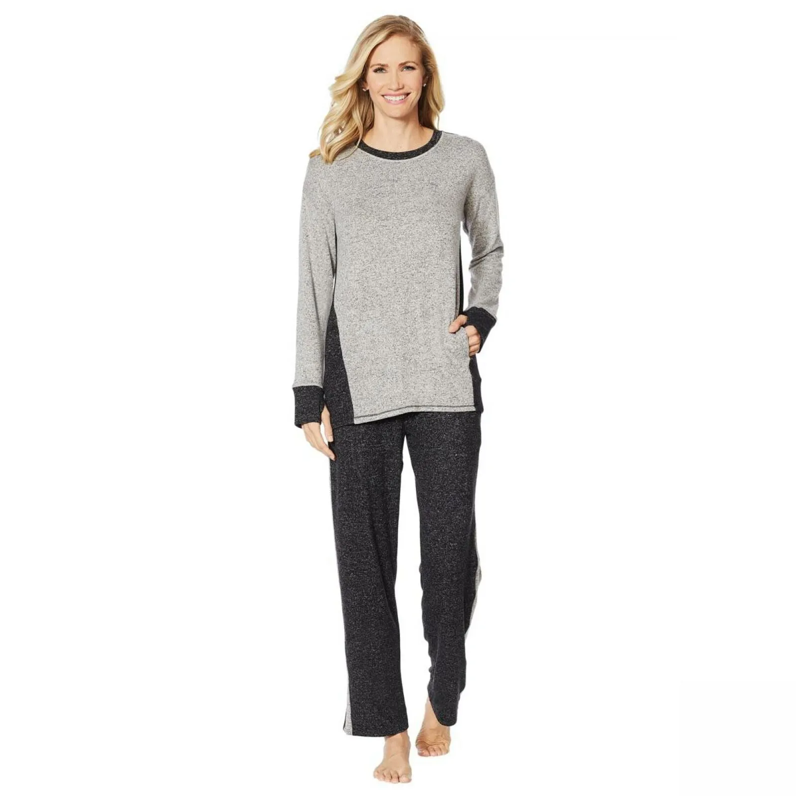 Soft & Cozy Women's Colorblock Sweater Knit Hi Low Top