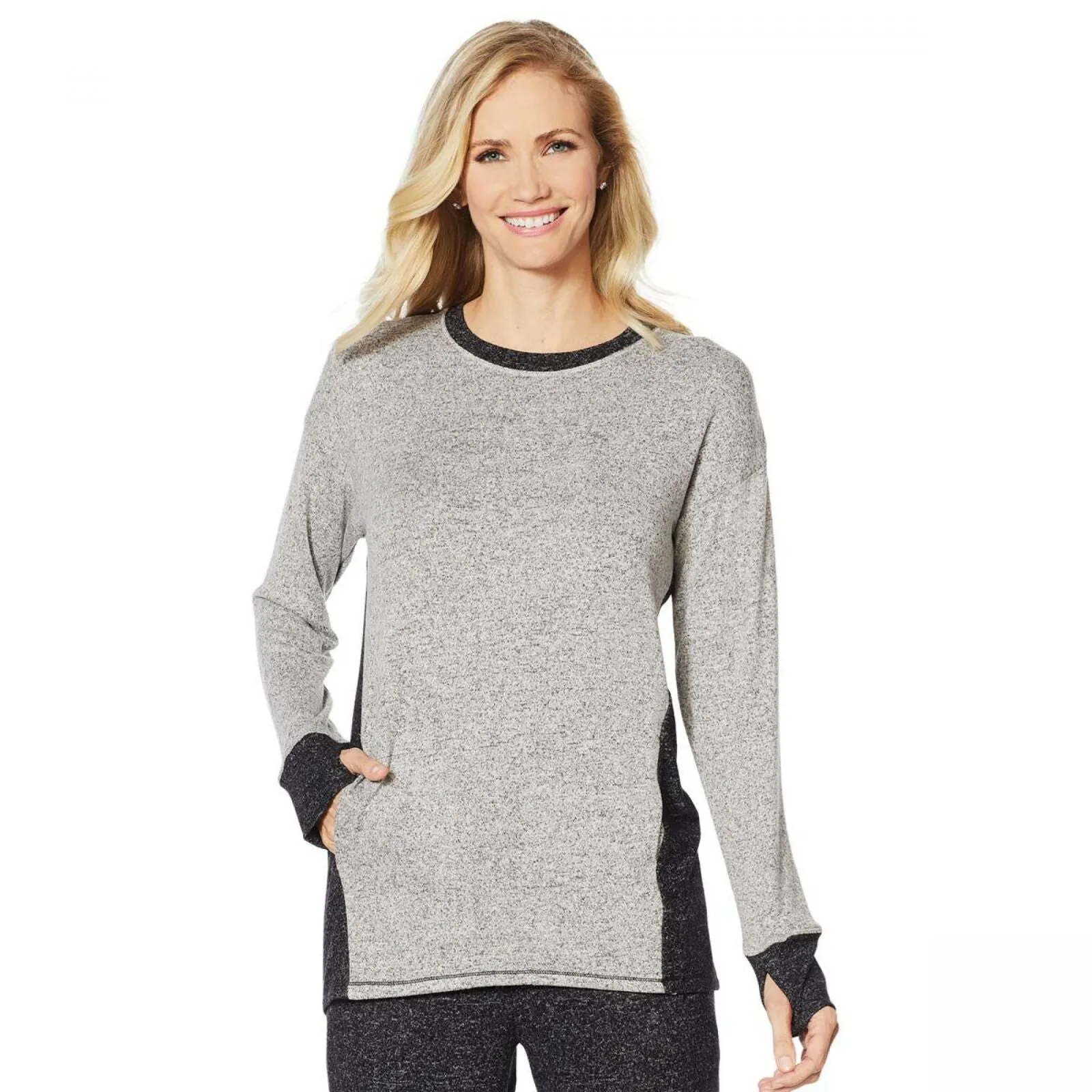Soft & Cozy Women's Colorblock Sweater Knit Hi Low Top