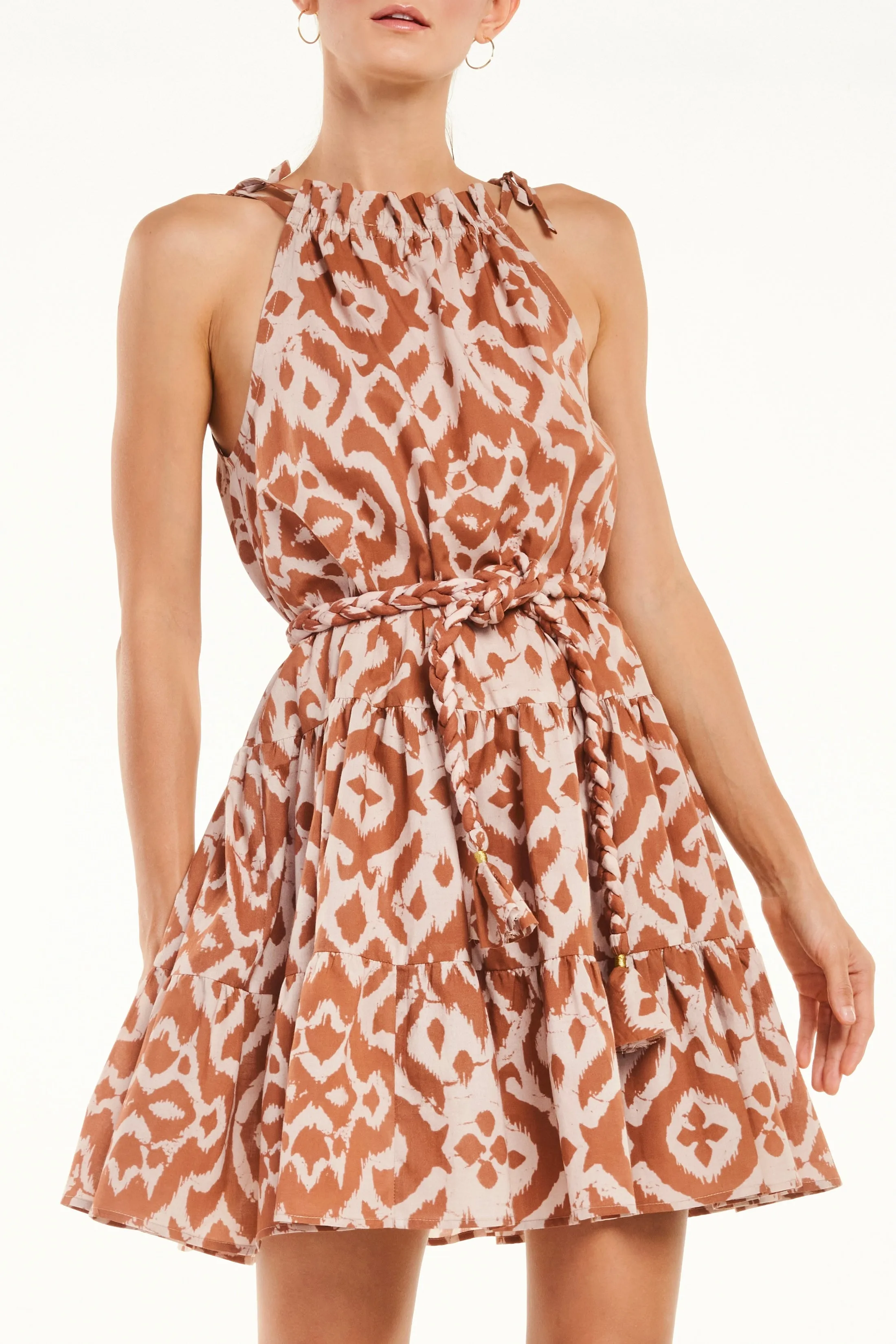 Solenne Dress, Ikat Mocha