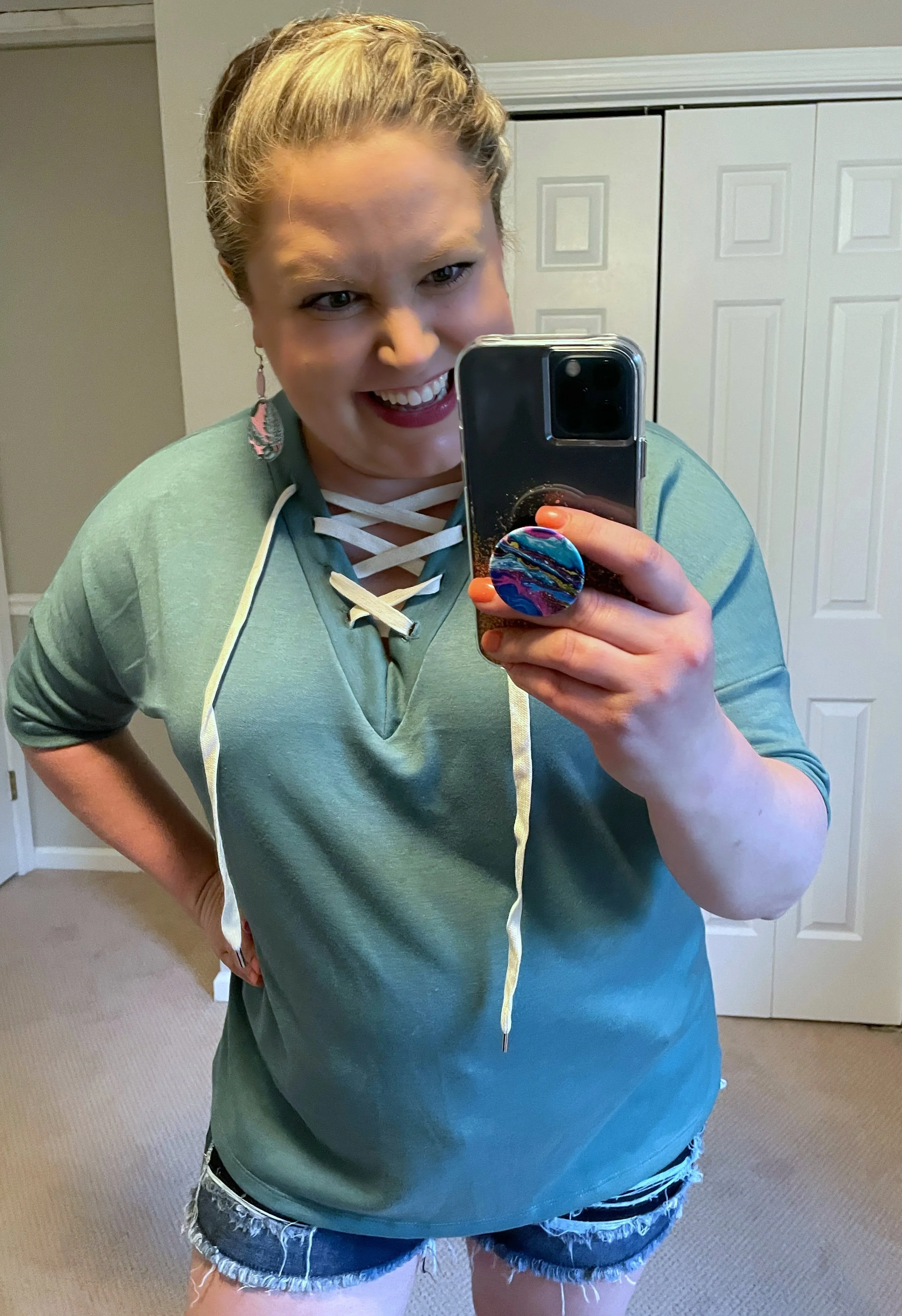 Solid Criss-Cross Neck Top -- 2 Colors!