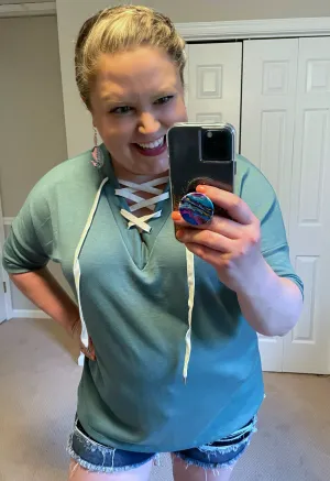 Solid Criss-Cross Neck Top -- 2 Colors!