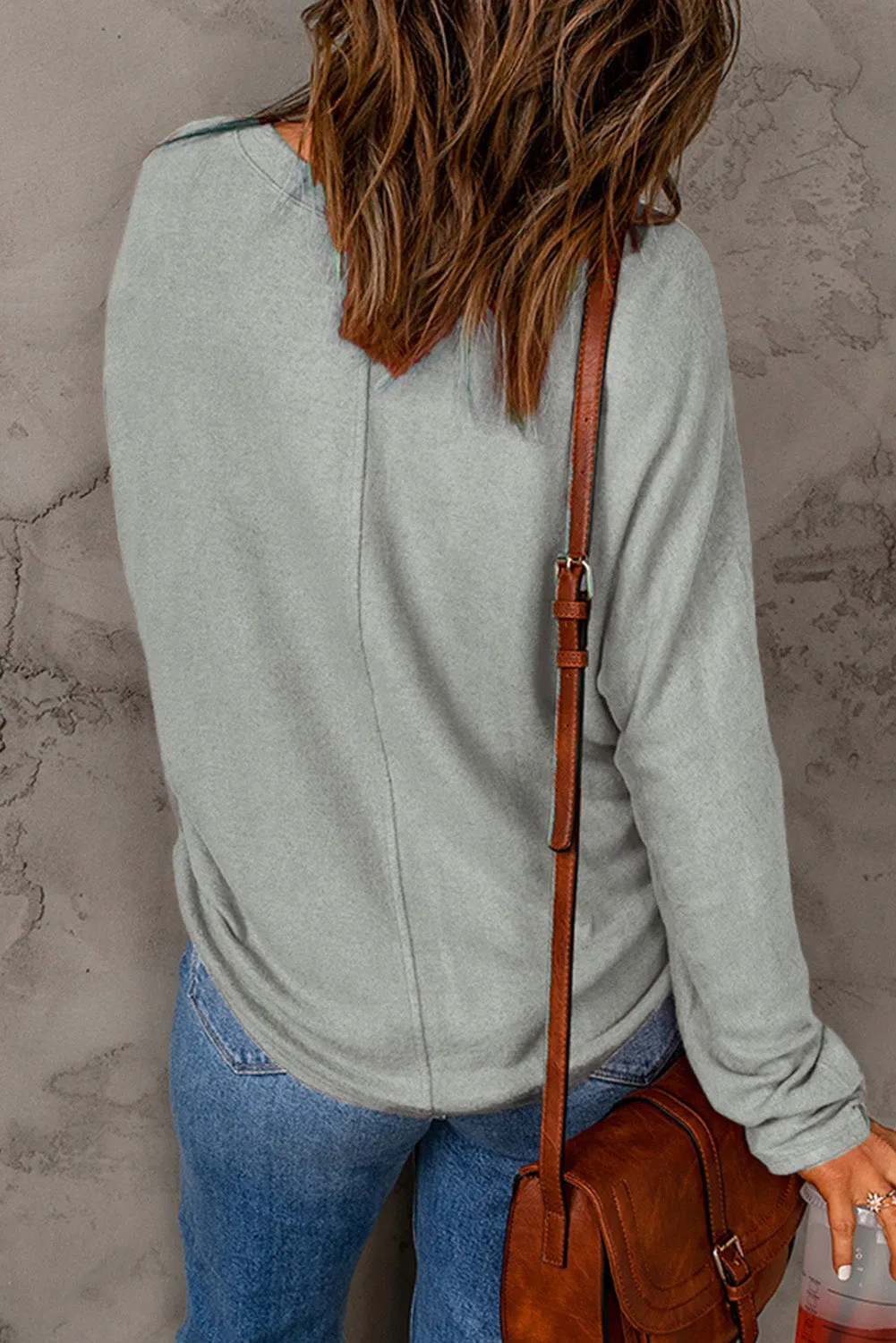 Solid Patchwork Long Sleeve Top