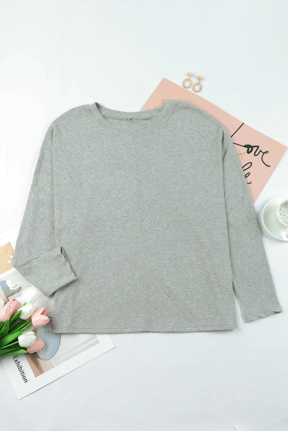 Solid Patchwork Long Sleeve Top