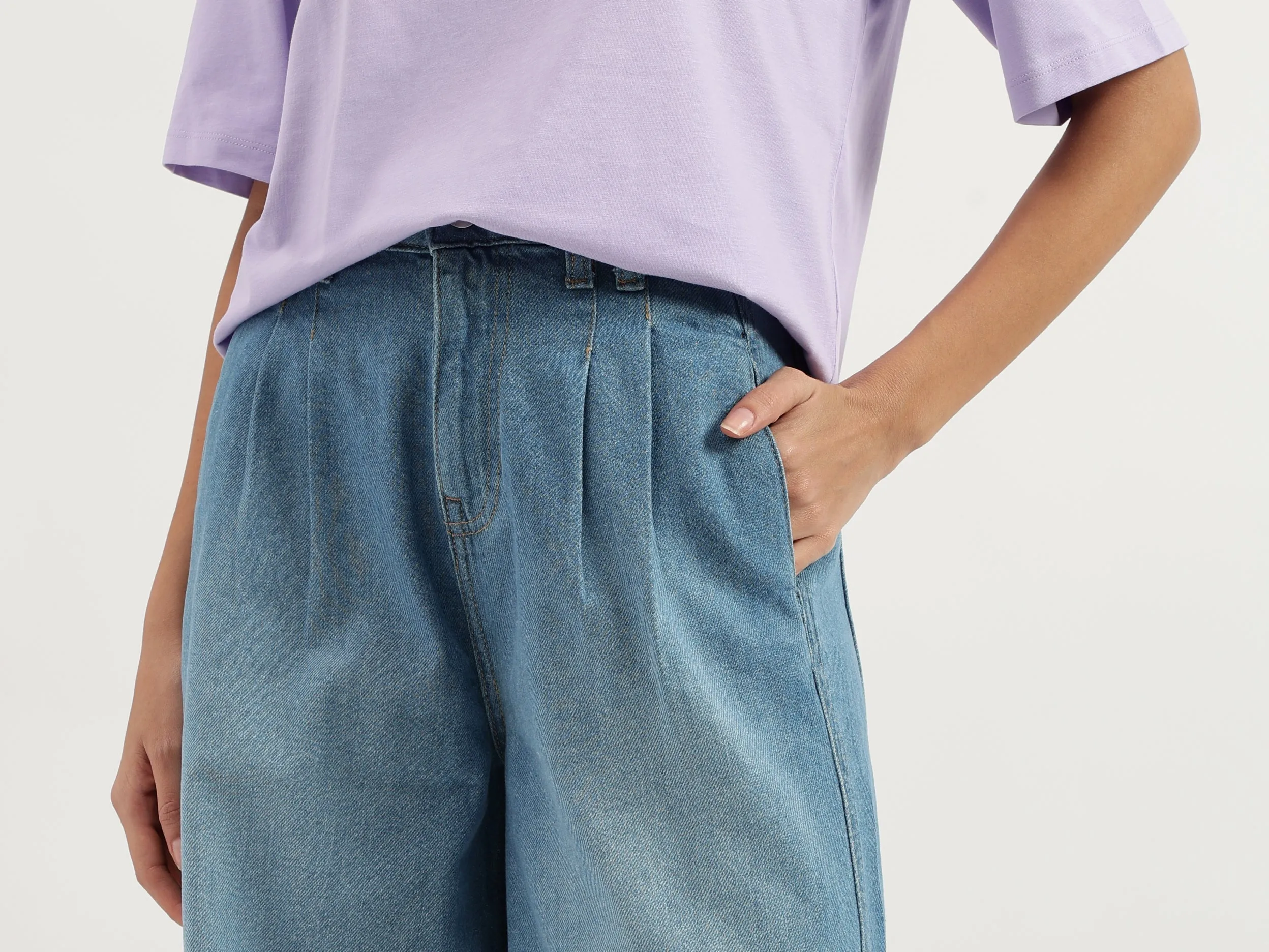 Solid Wide Leg Trousers