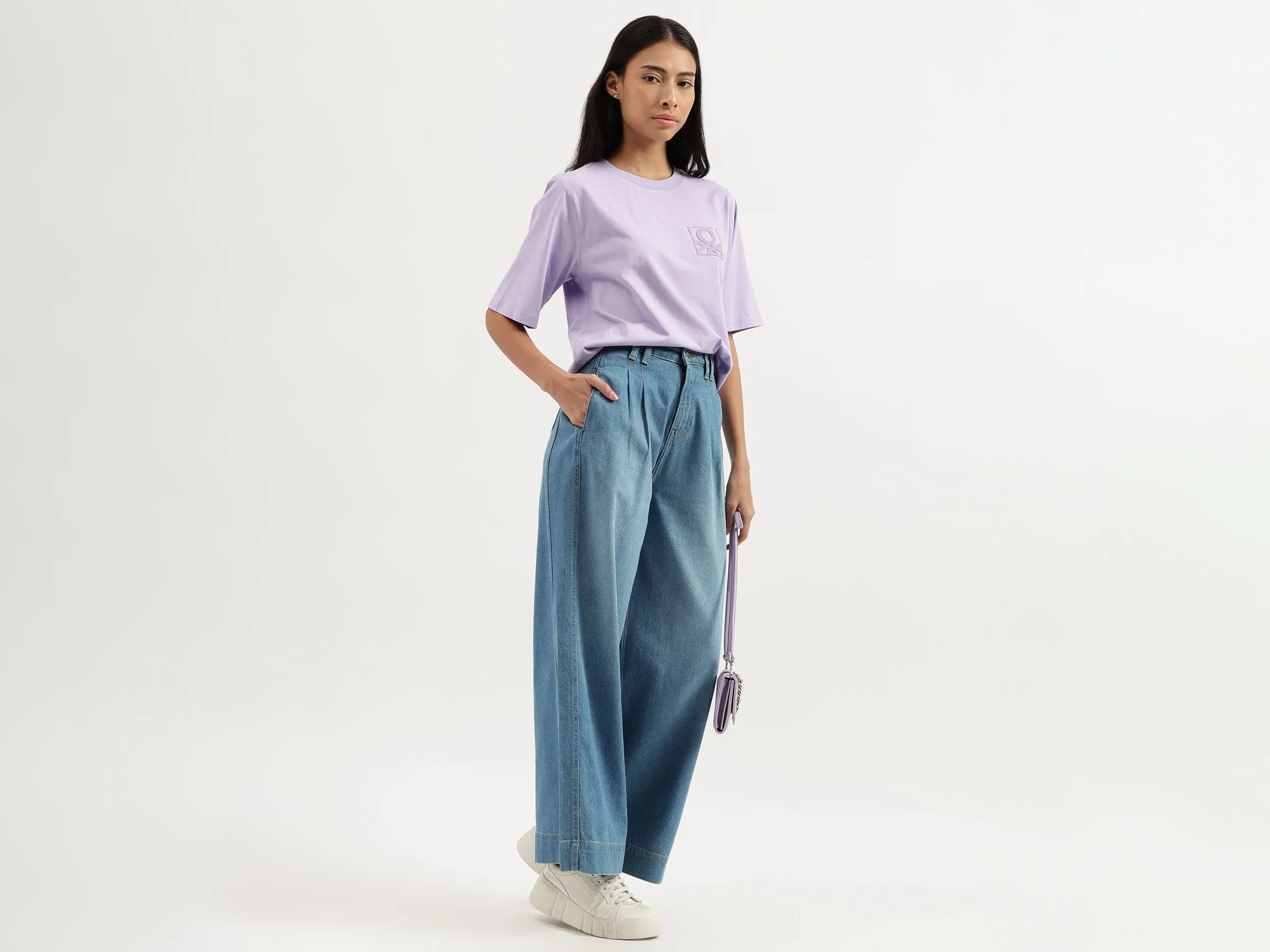 Solid Wide Leg Trousers