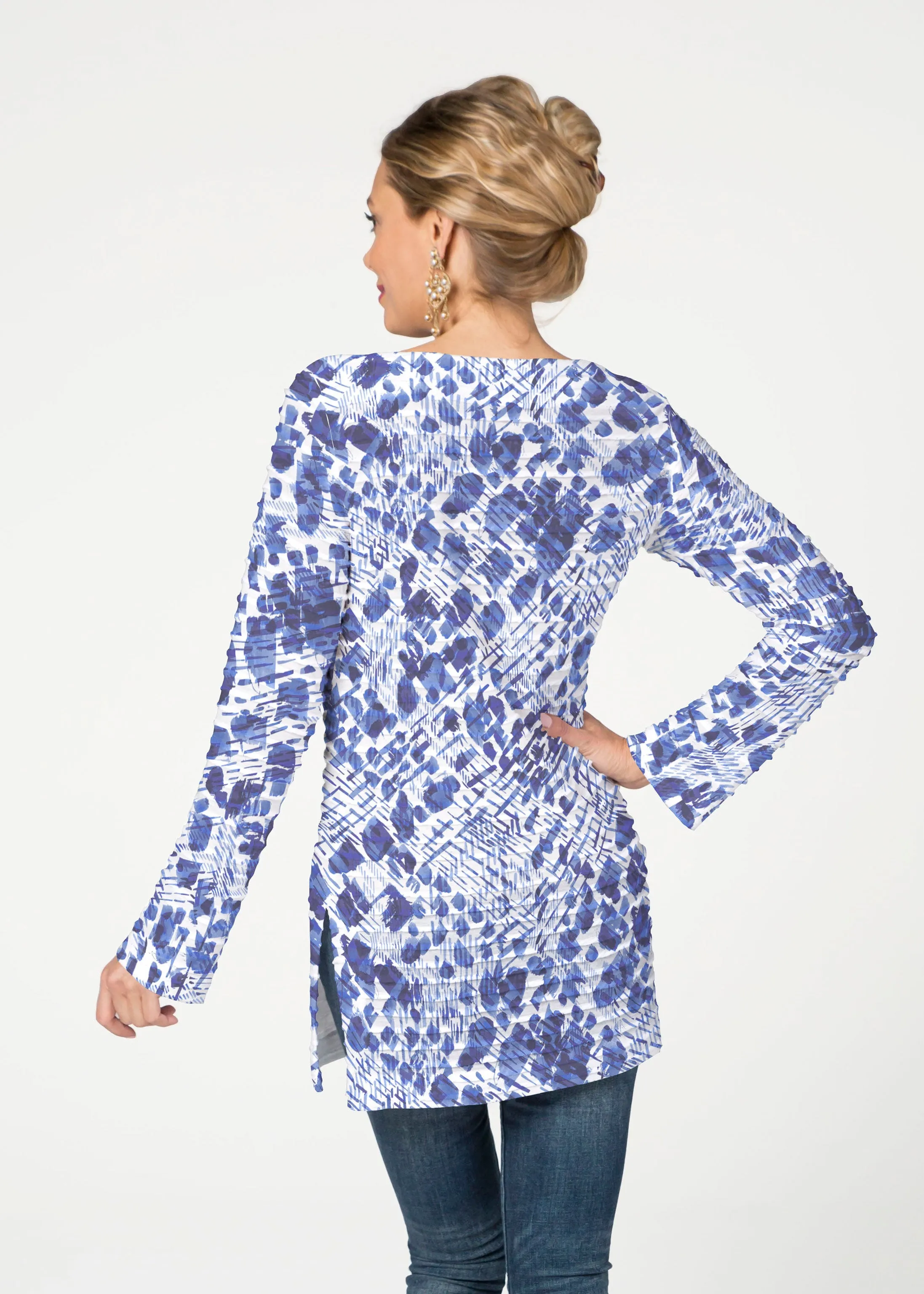 Sophia (8056) ~ Banded Boatneck Tunic
