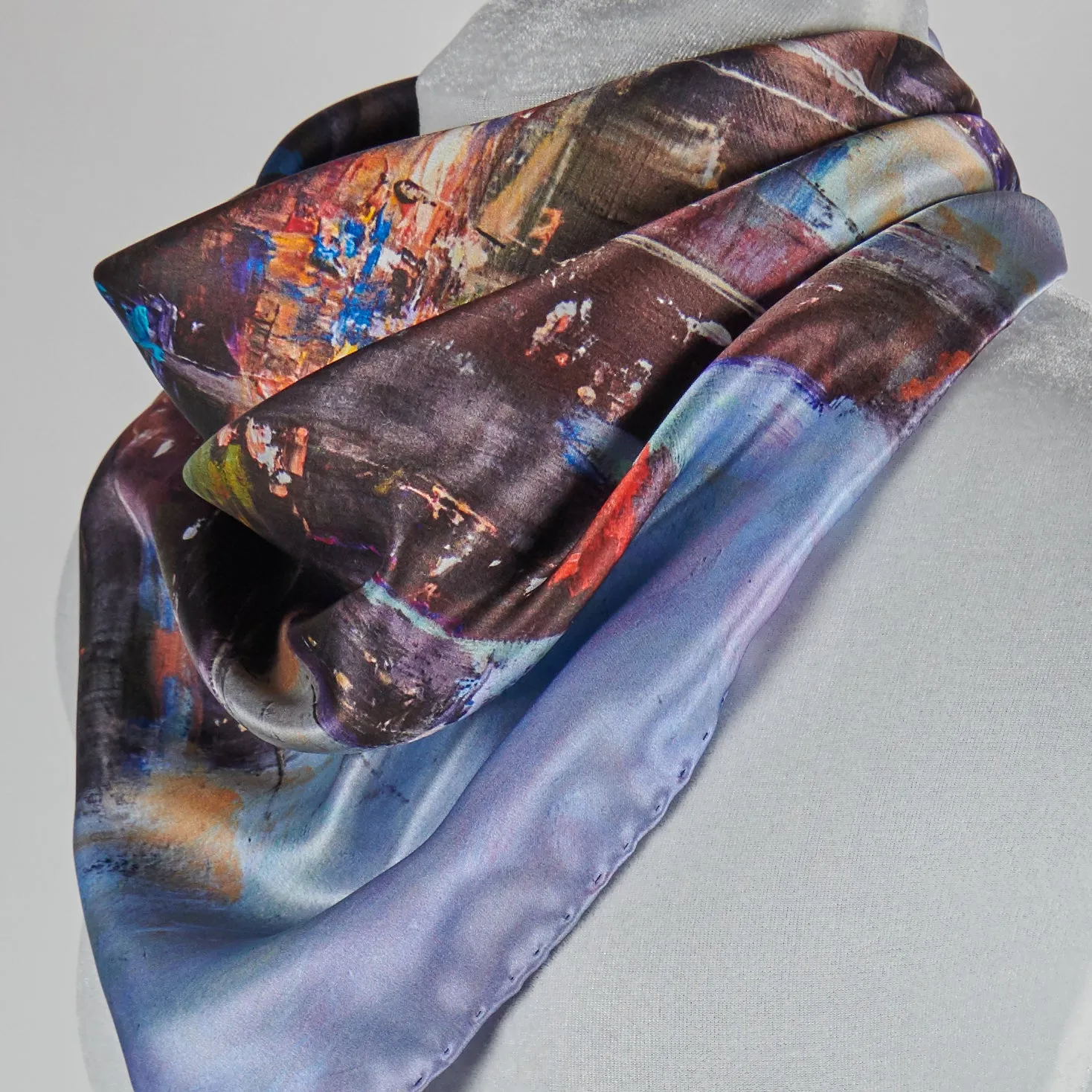 South Beach Harbor, 25.5-inch Square Italian Silk Scarf
