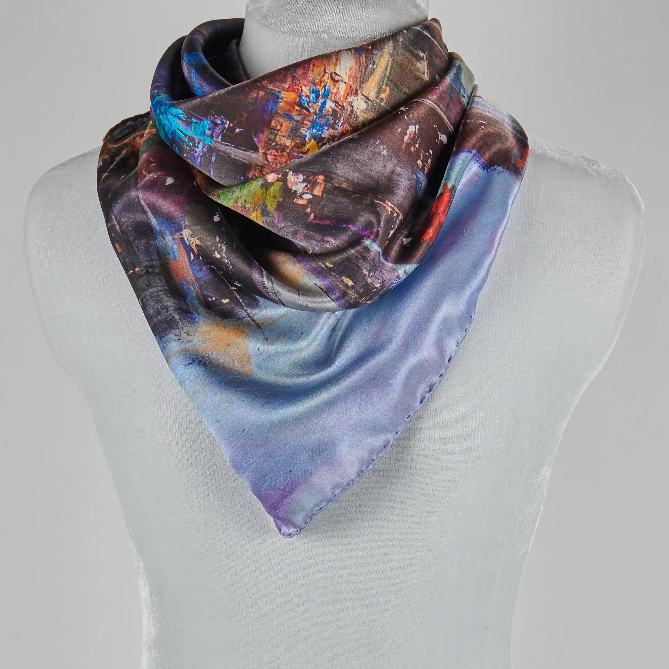 South Beach Harbor, 25.5-inch Square Italian Silk Scarf