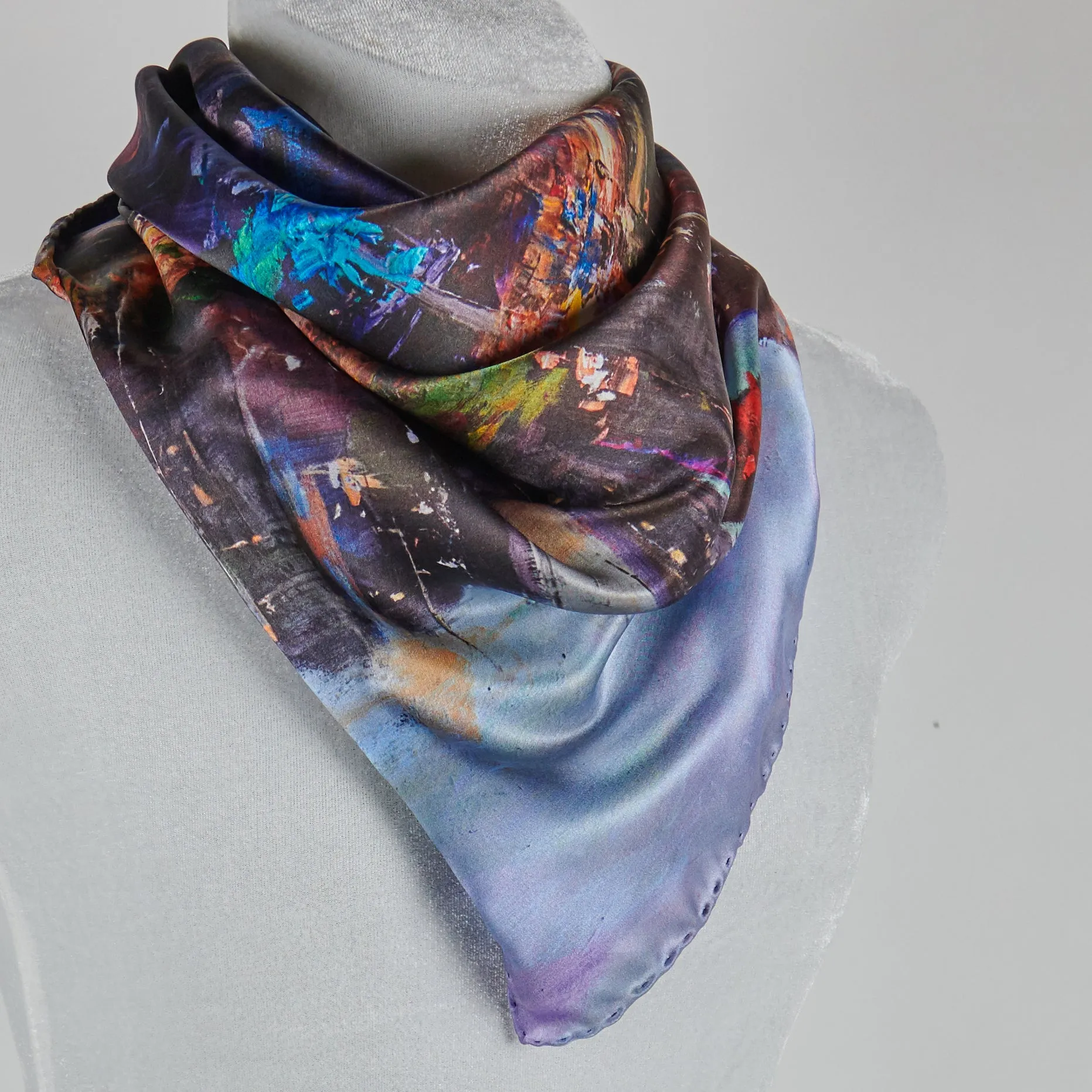 South Beach Harbor, 25.5-inch Square Italian Silk Scarf