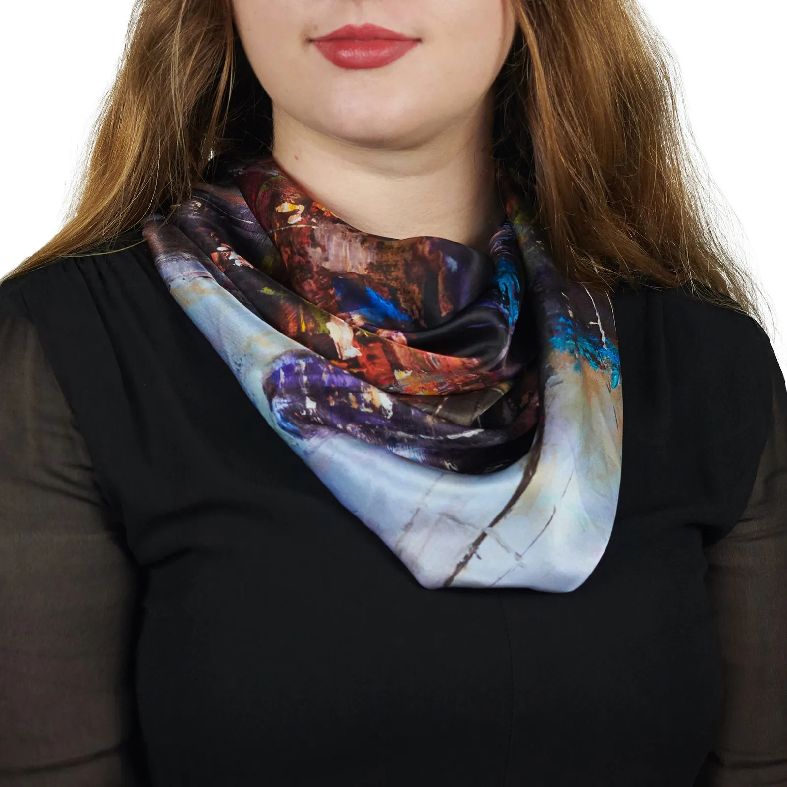 South Beach Harbor, 25.5-inch Square Italian Silk Scarf