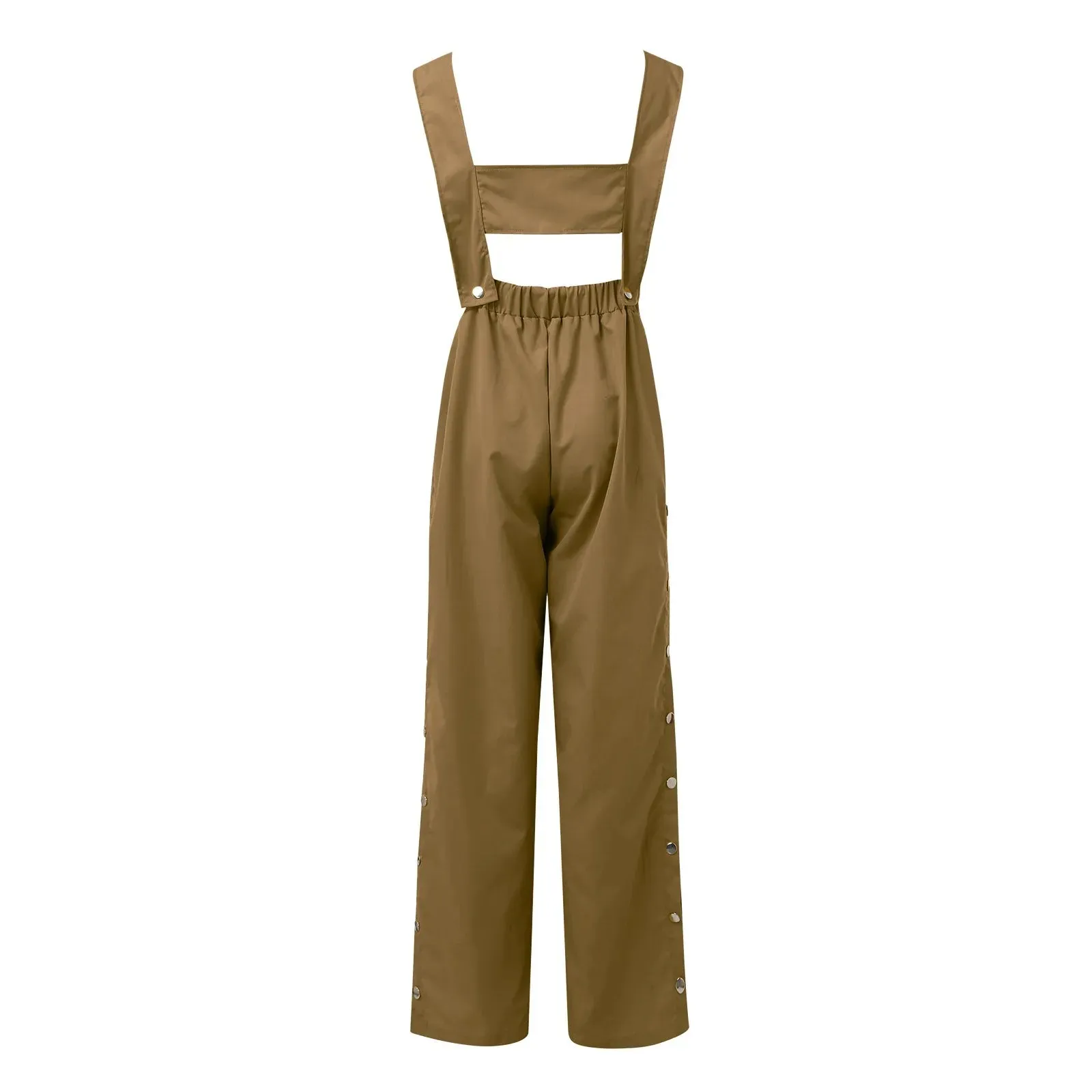 Sports Jumpsuit Woman Gym Women's Summer Sleeveless Twisted Knot Cotton Strappy Pants Button Openings Loose Long Pants