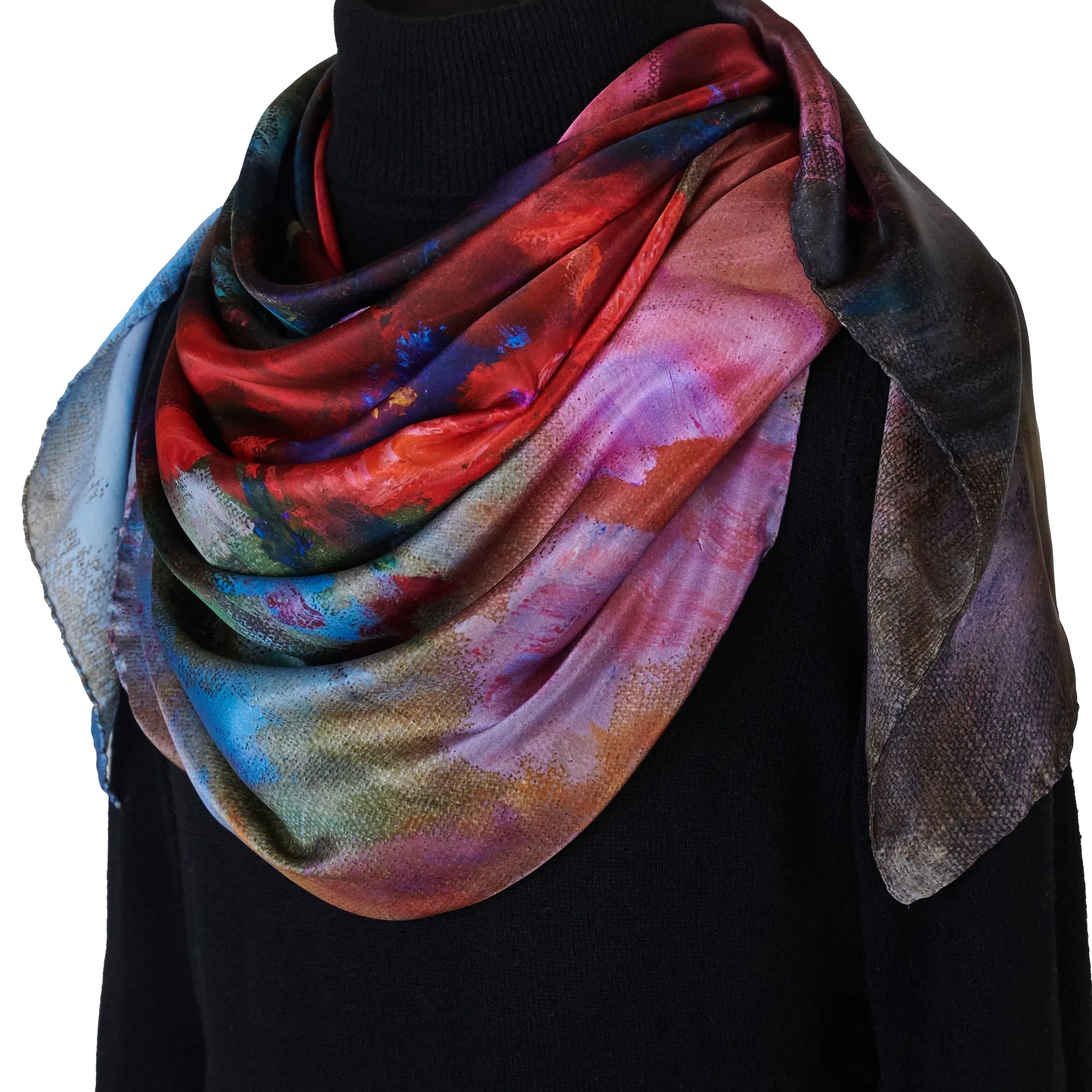 Spring Is Coming, 43-inch Square Italian Silk Scarf
