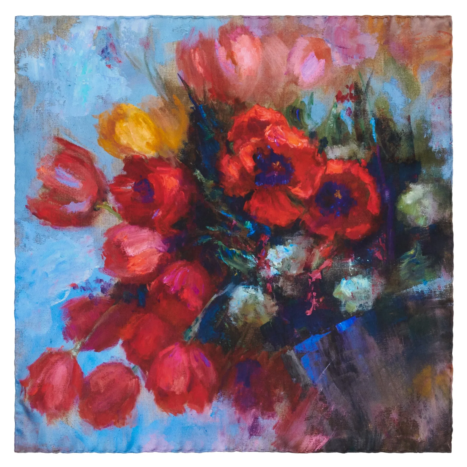 Spring Is Coming, 43-inch Square Italian Silk Scarf