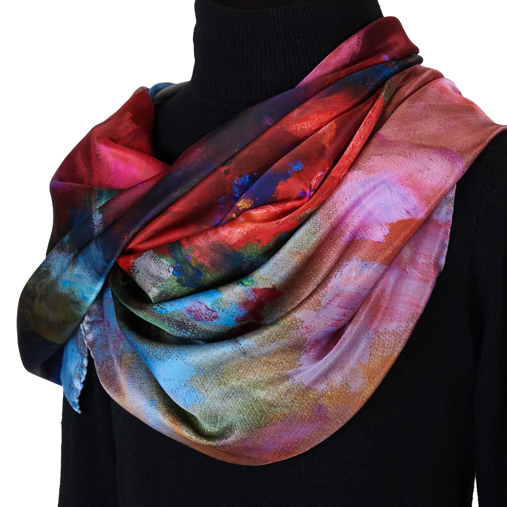 Spring Is Coming, 43-inch Square Italian Silk Scarf