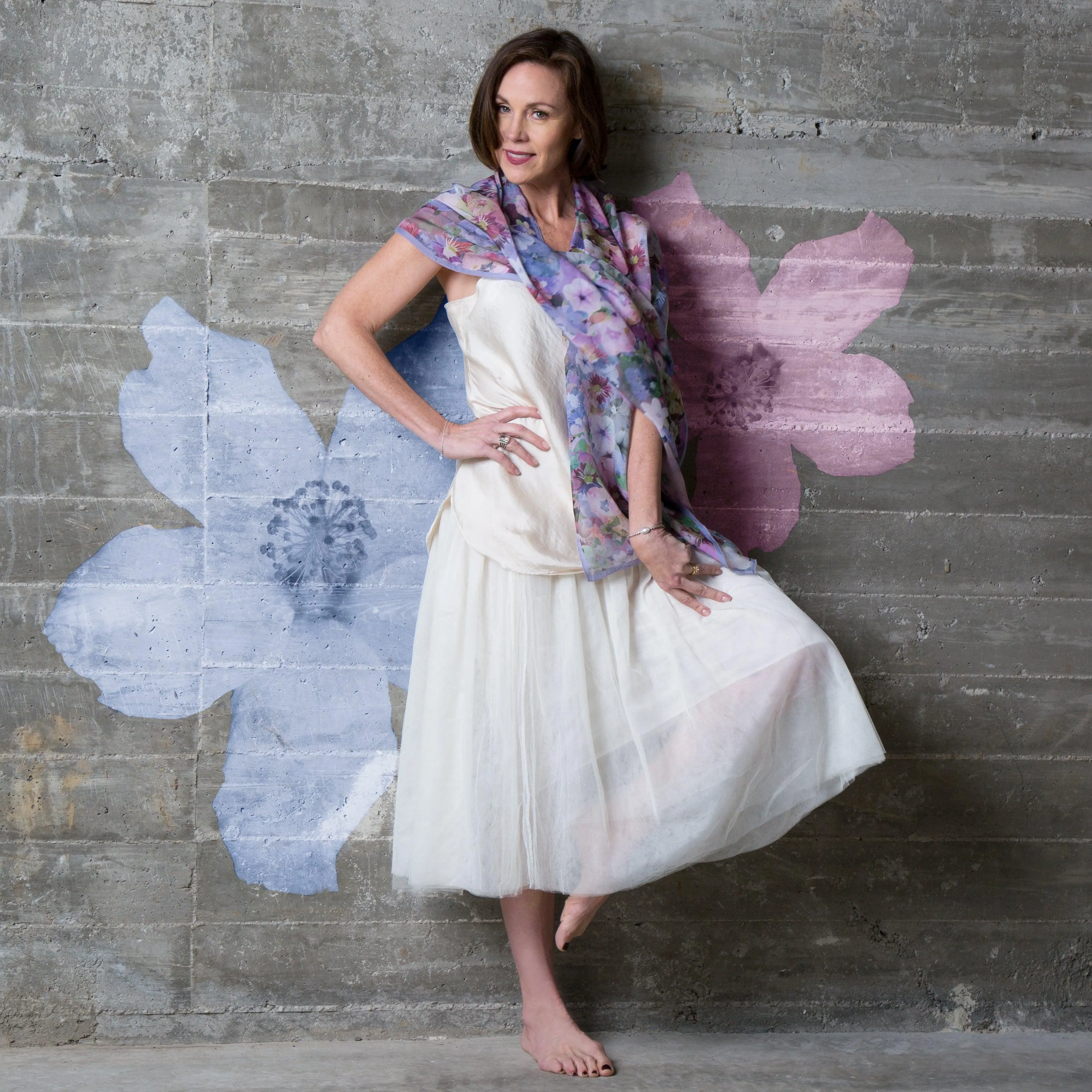 Springtime Silk Chiffon Scarf Wrap